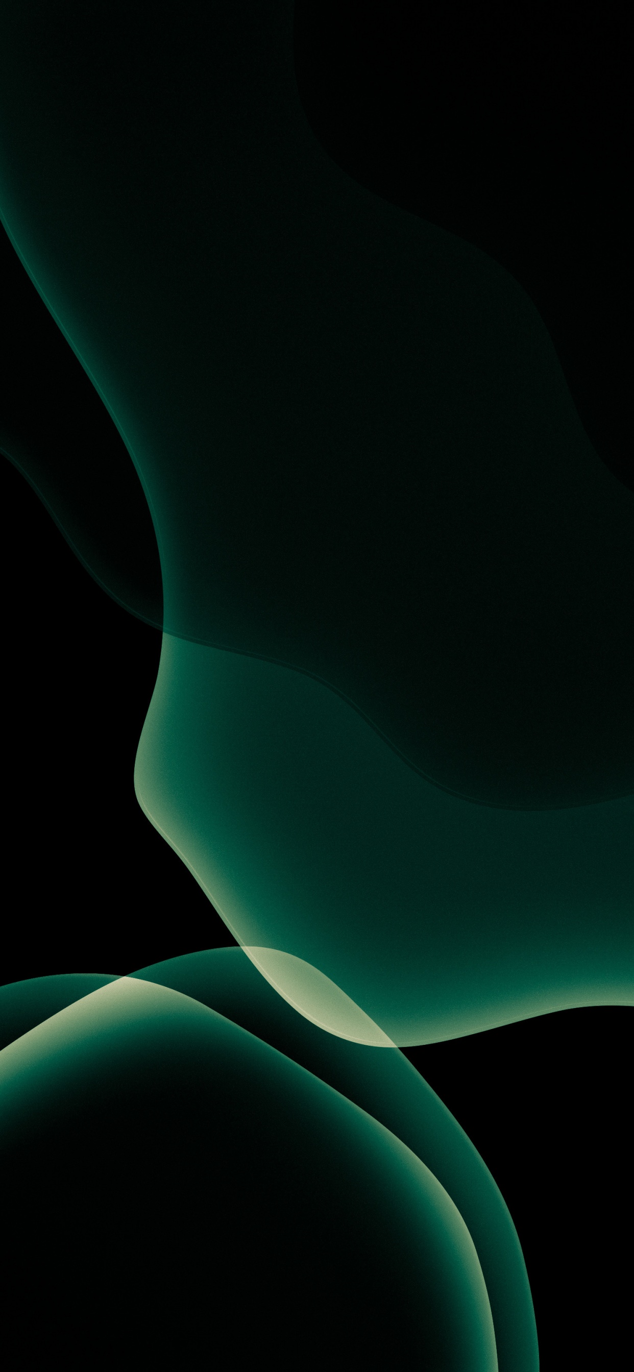 iOS 13 Wallpaper 4K, Dark green, Stock