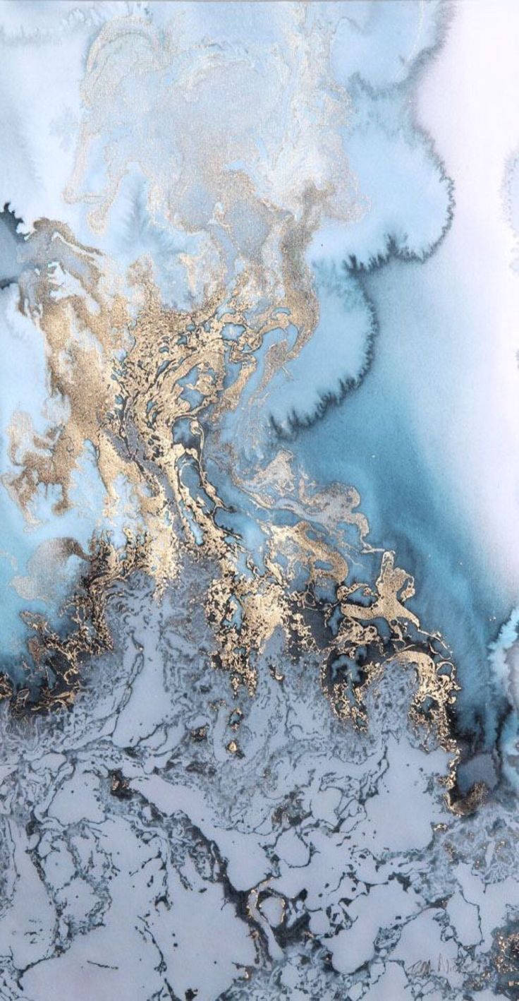 Gold And Blue Marble iPhone Wallpaper