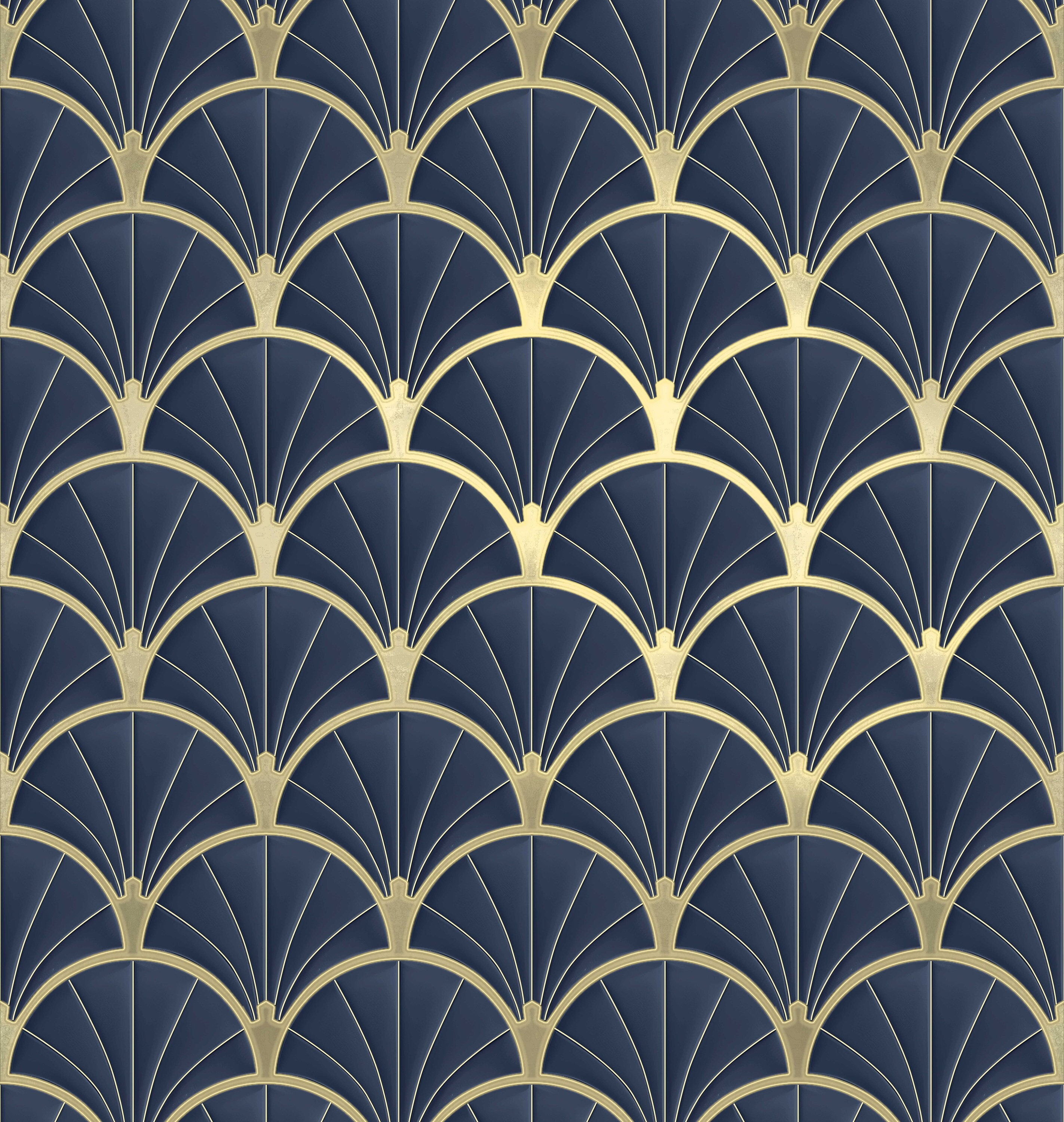 Art Deco Metallic Gold and Navy
