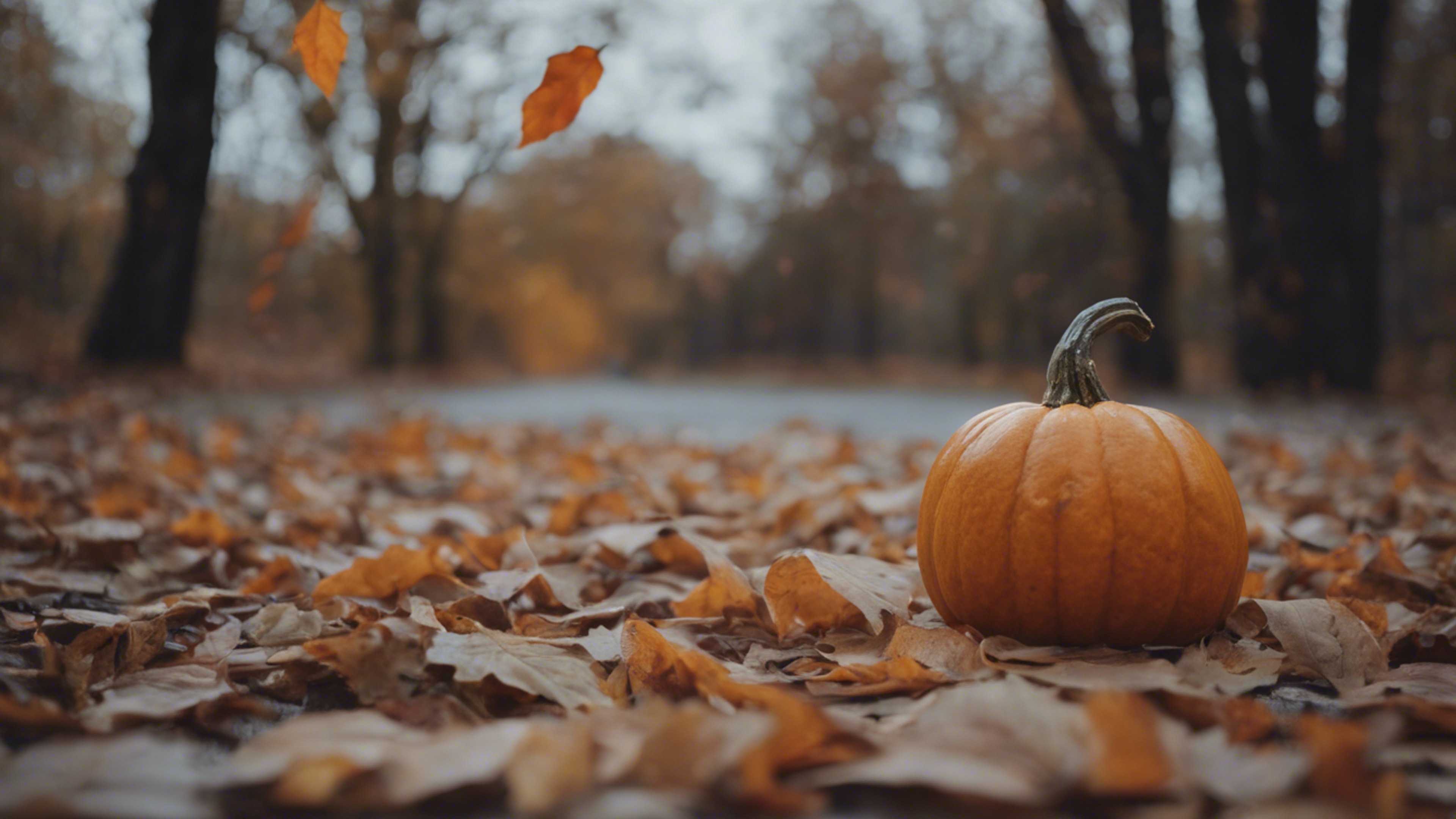 lone squashed pumpkin