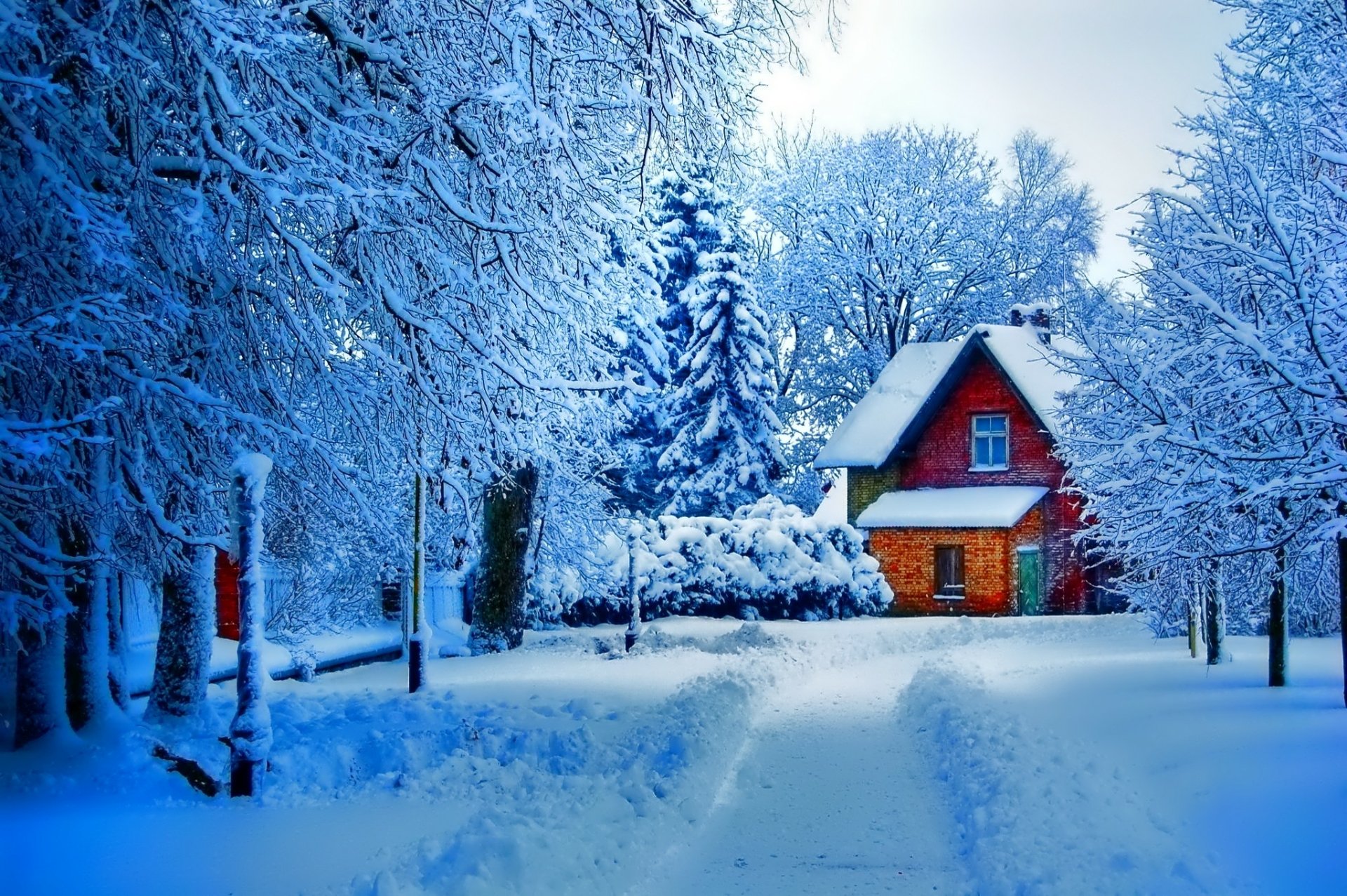 Winter Man Made House HD Wallpaper