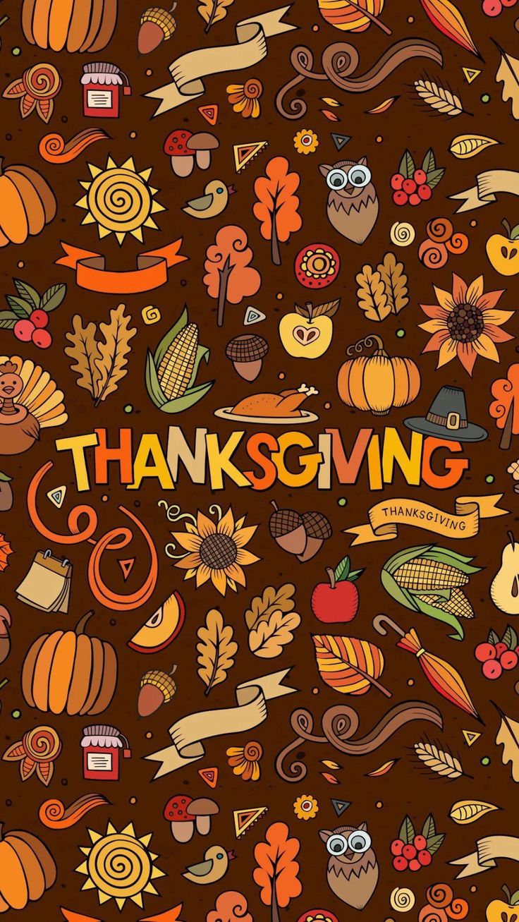 Awesome Thanksgiving Pattern Wallpaper