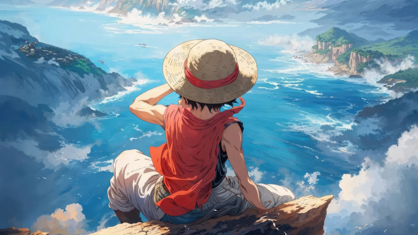 wallpaper 1366x768 monkey d. luffy