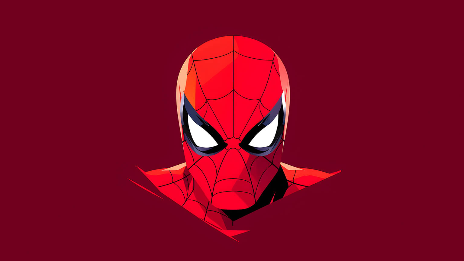 Spider Man Head Red Desktop Wallpaper