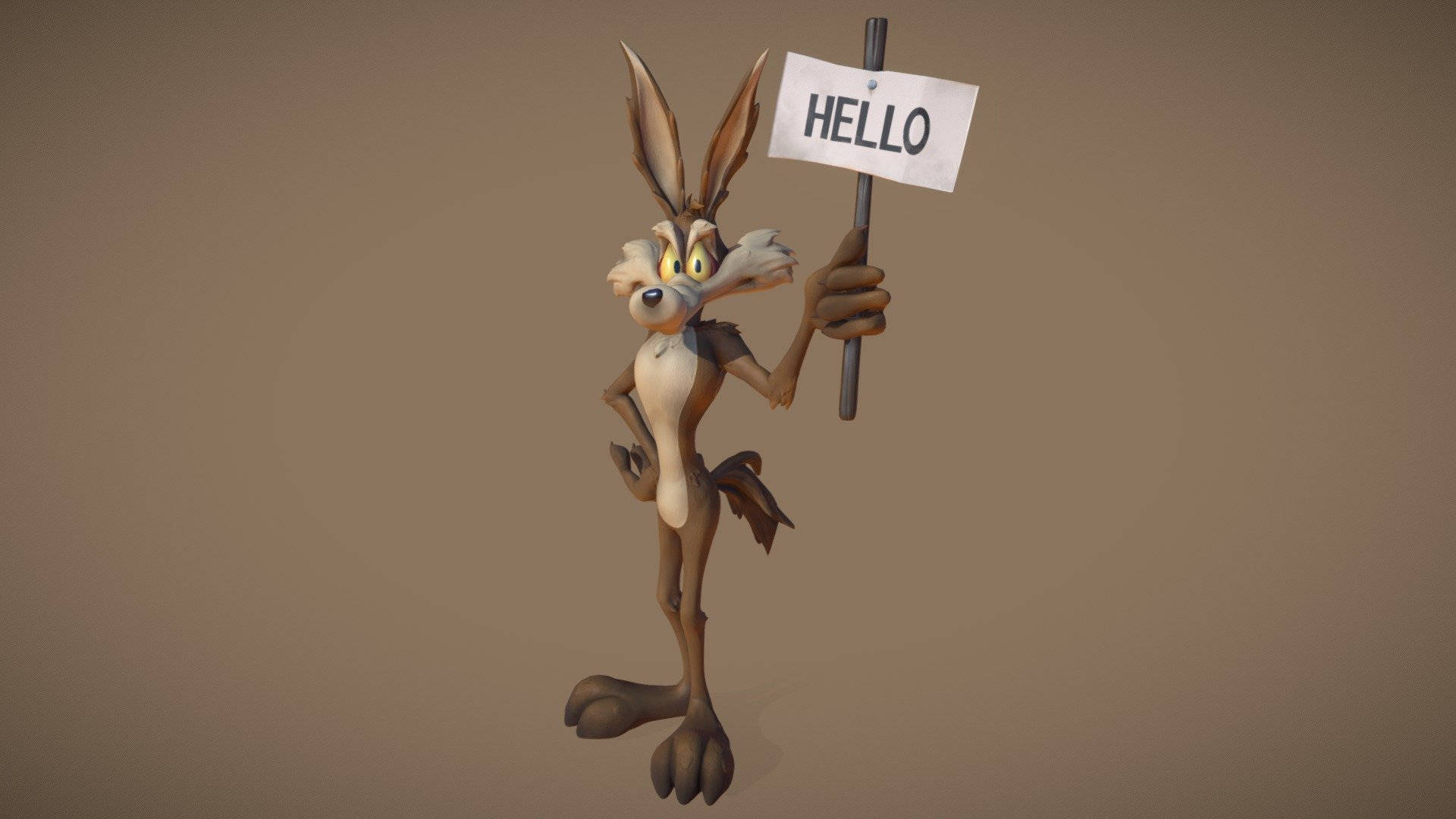 Wile E Coyote Hello Banner Wallpaper