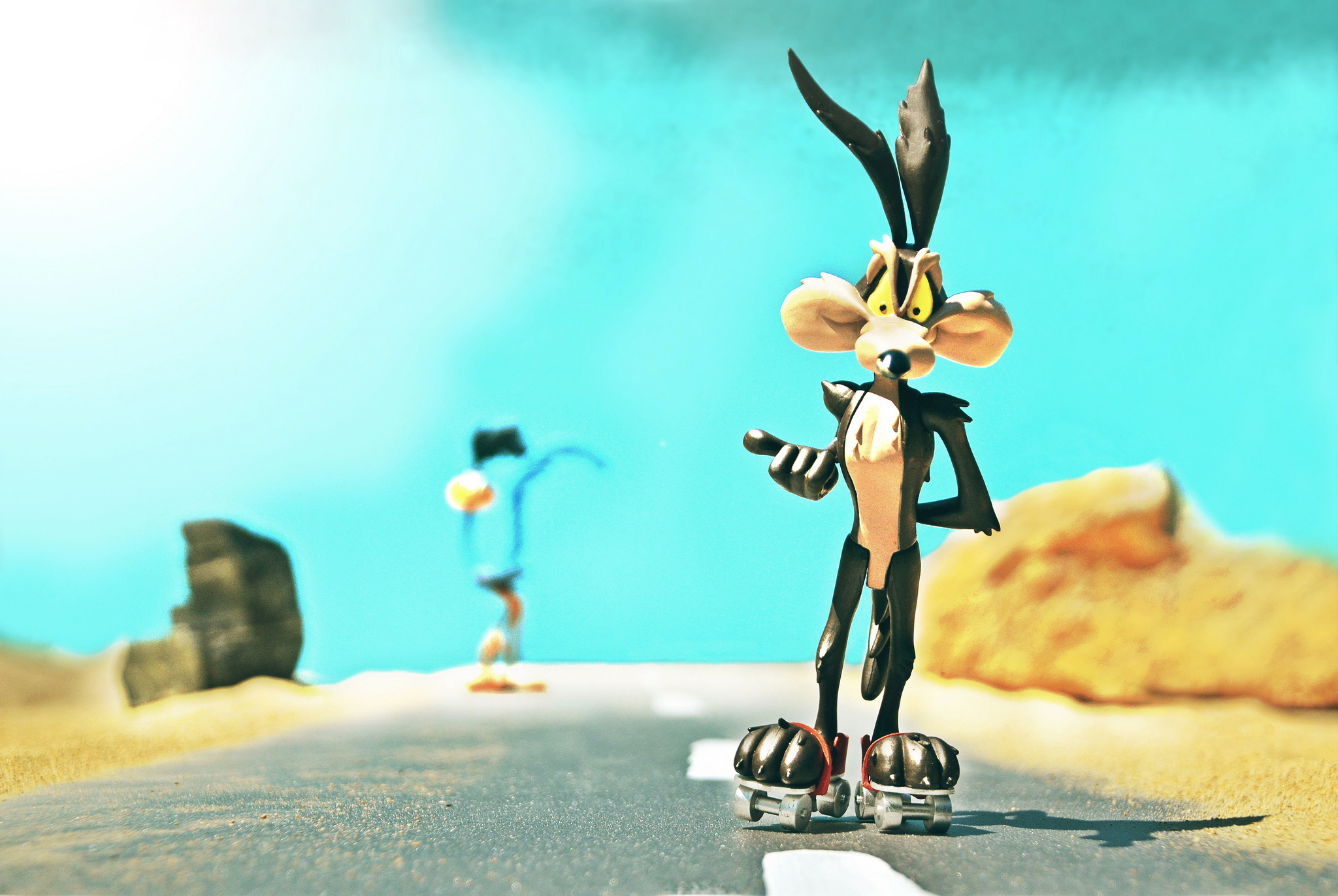 Wallpaper road, the sun, desert