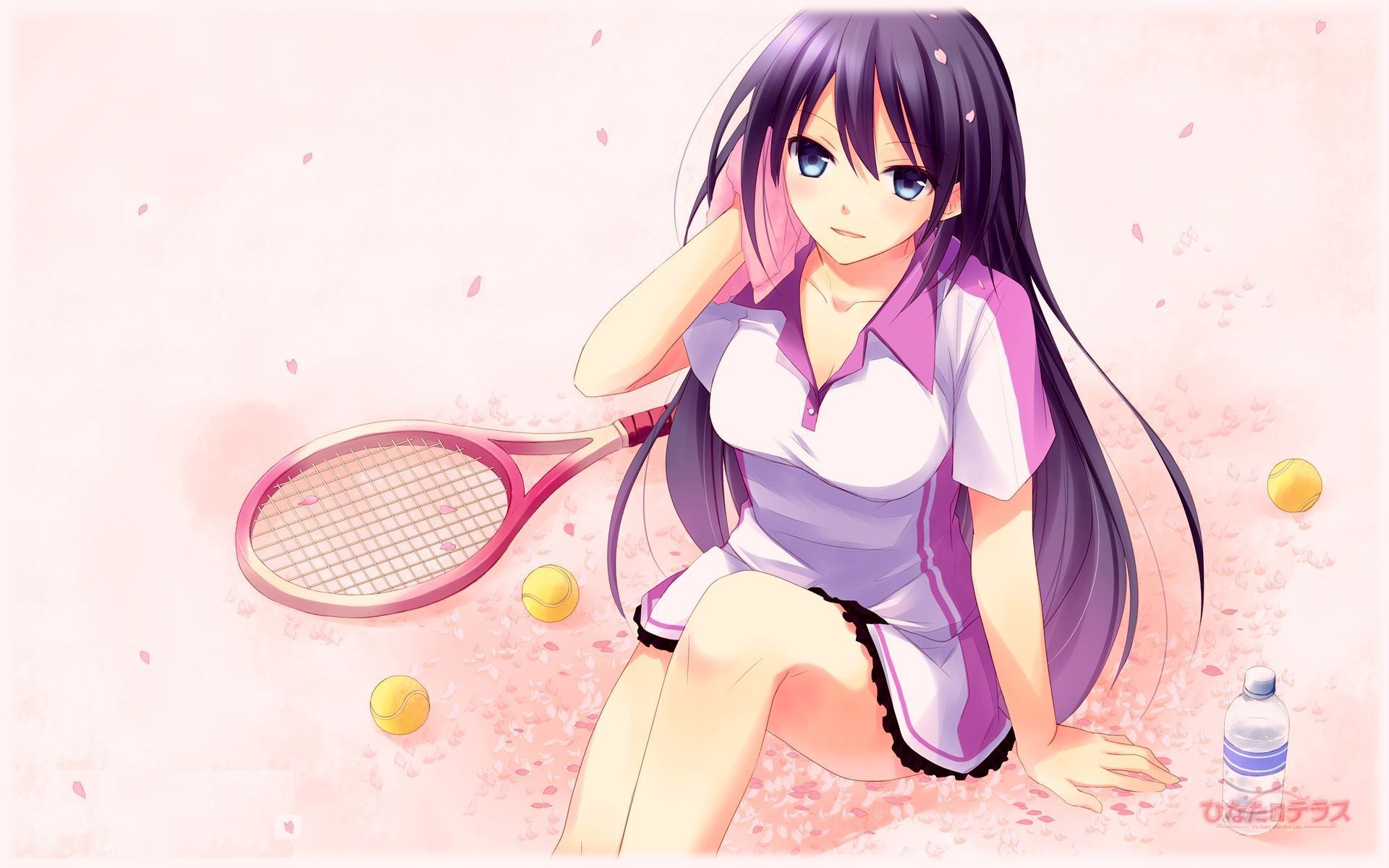 Wallpaper girl, sport, towel, anime