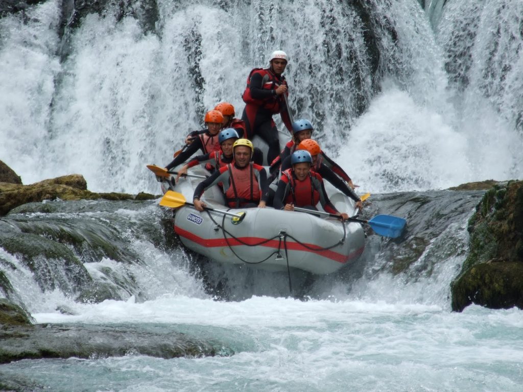 Whitewater rafting in Bosnia. Anja