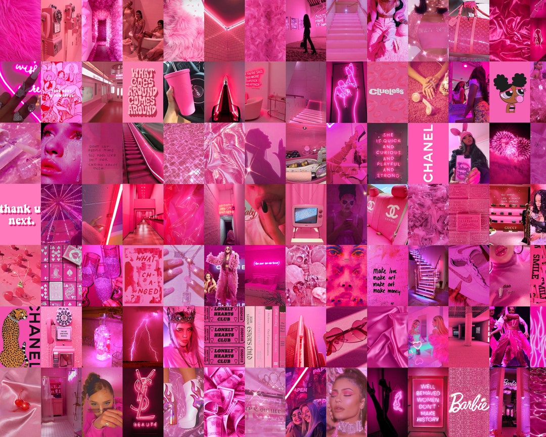 Pink Collage Kit, Hot Pink Wall Collage