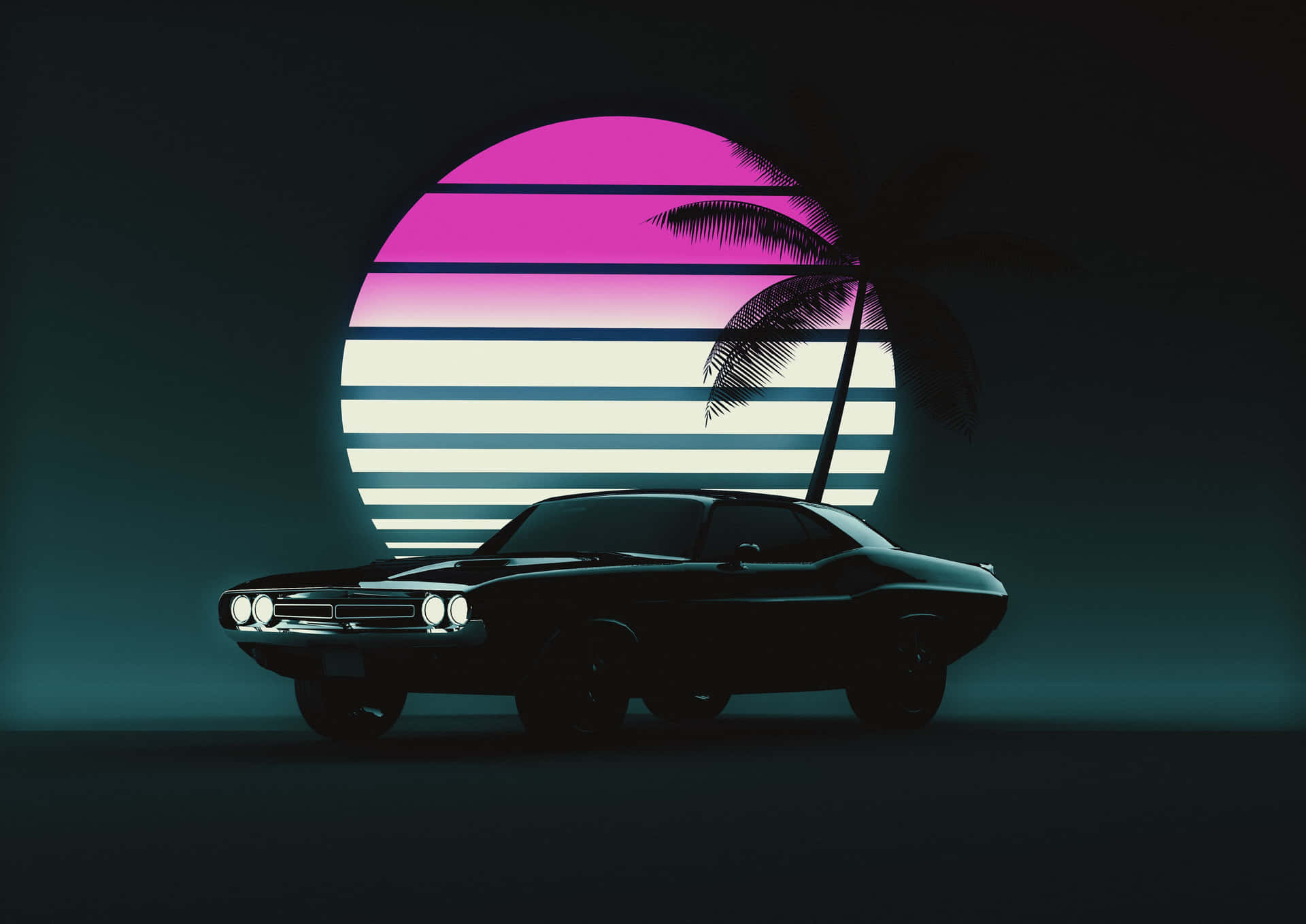 Download Retro Synthwave Car Silhouette