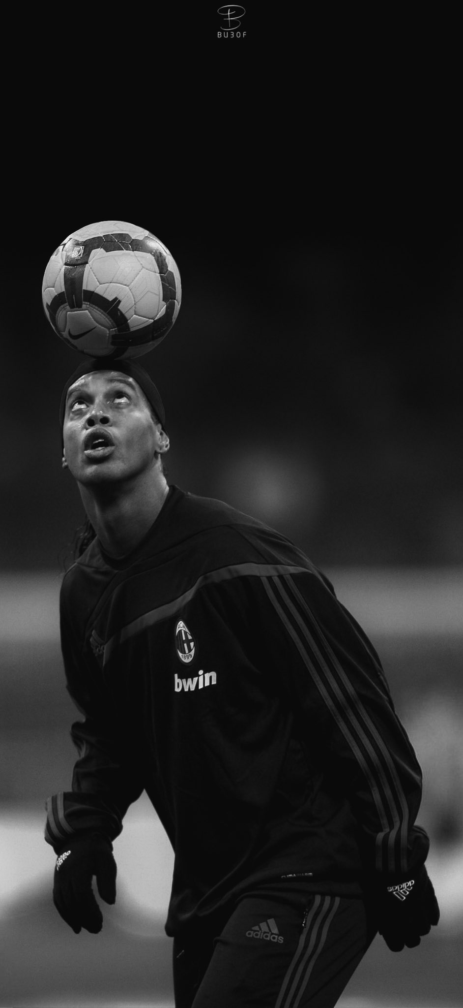 Ronaldinho of AC Milan B&W