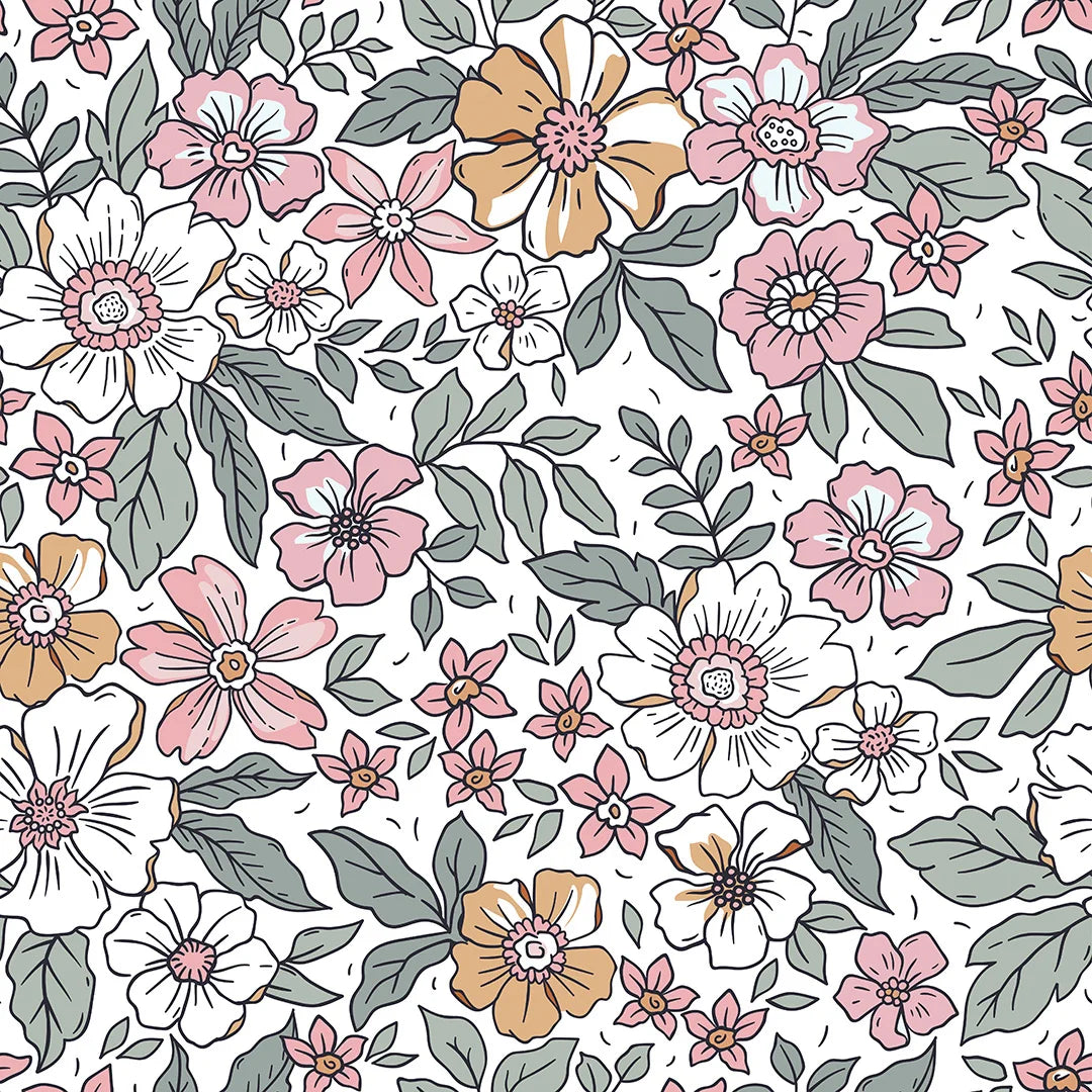 Girl's Floral Bedroom Wallpaper