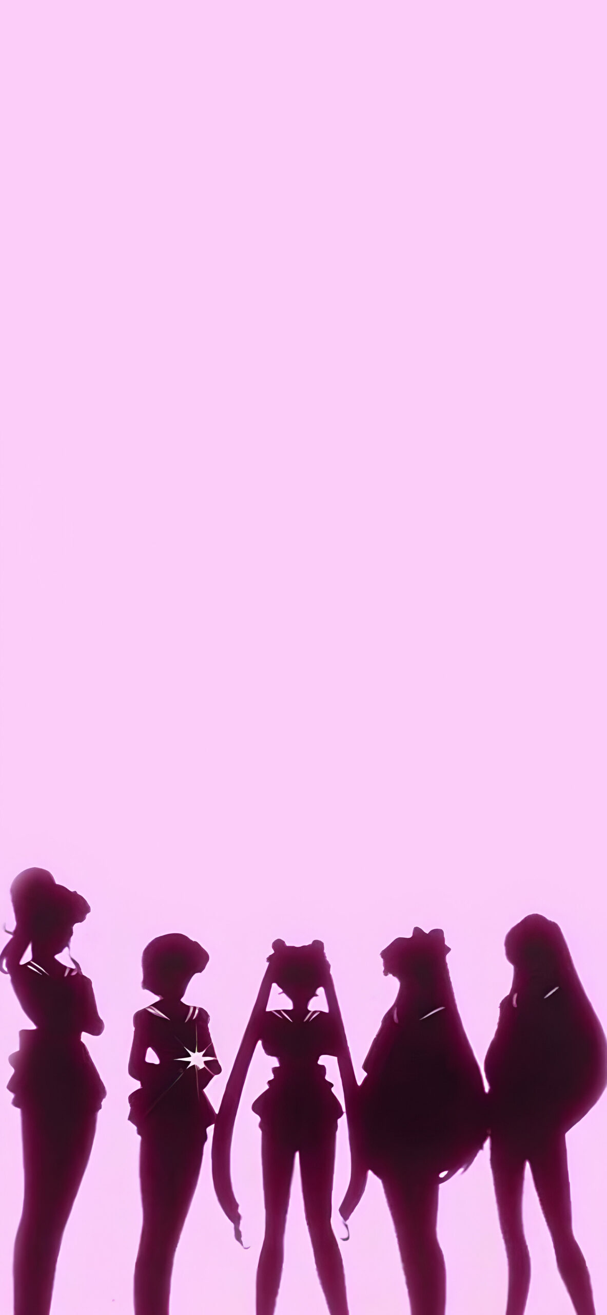 Sailor Moon Silhouettes Pink Wallpaper
