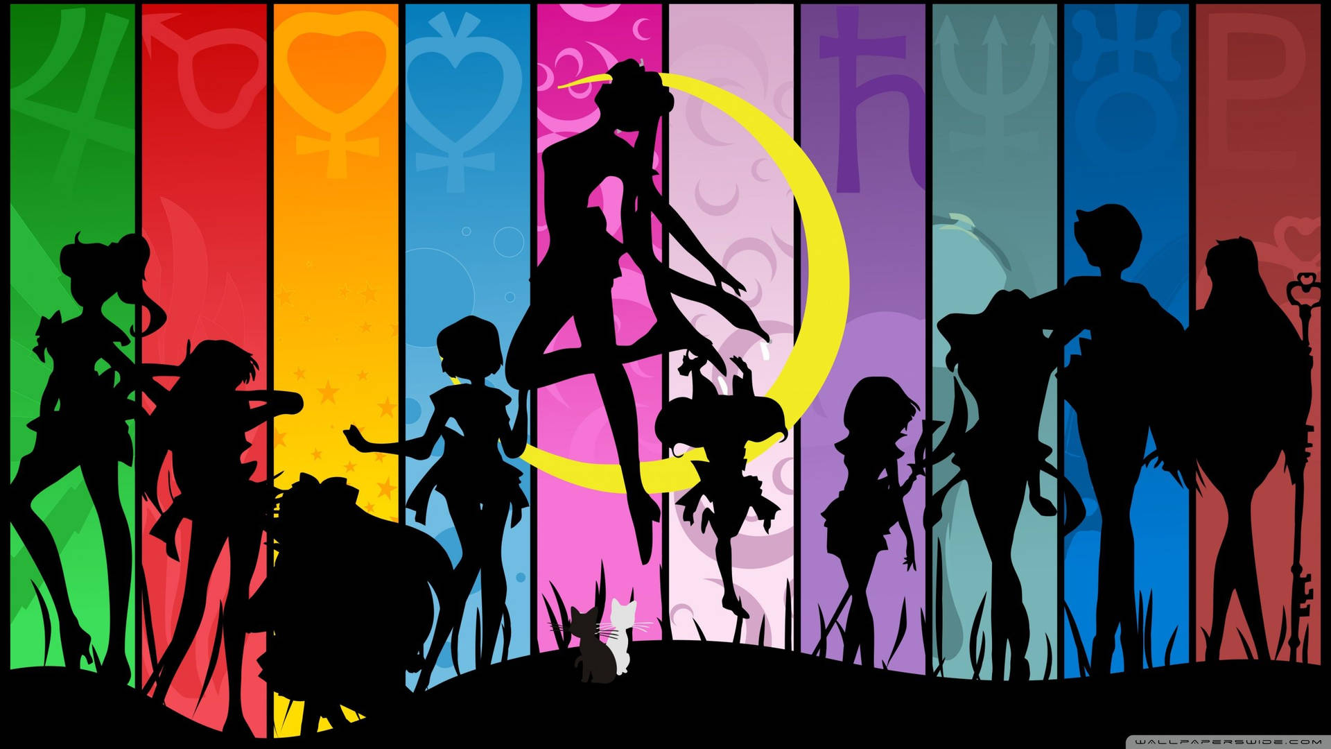 Sailor Moon Characters In Silhouette