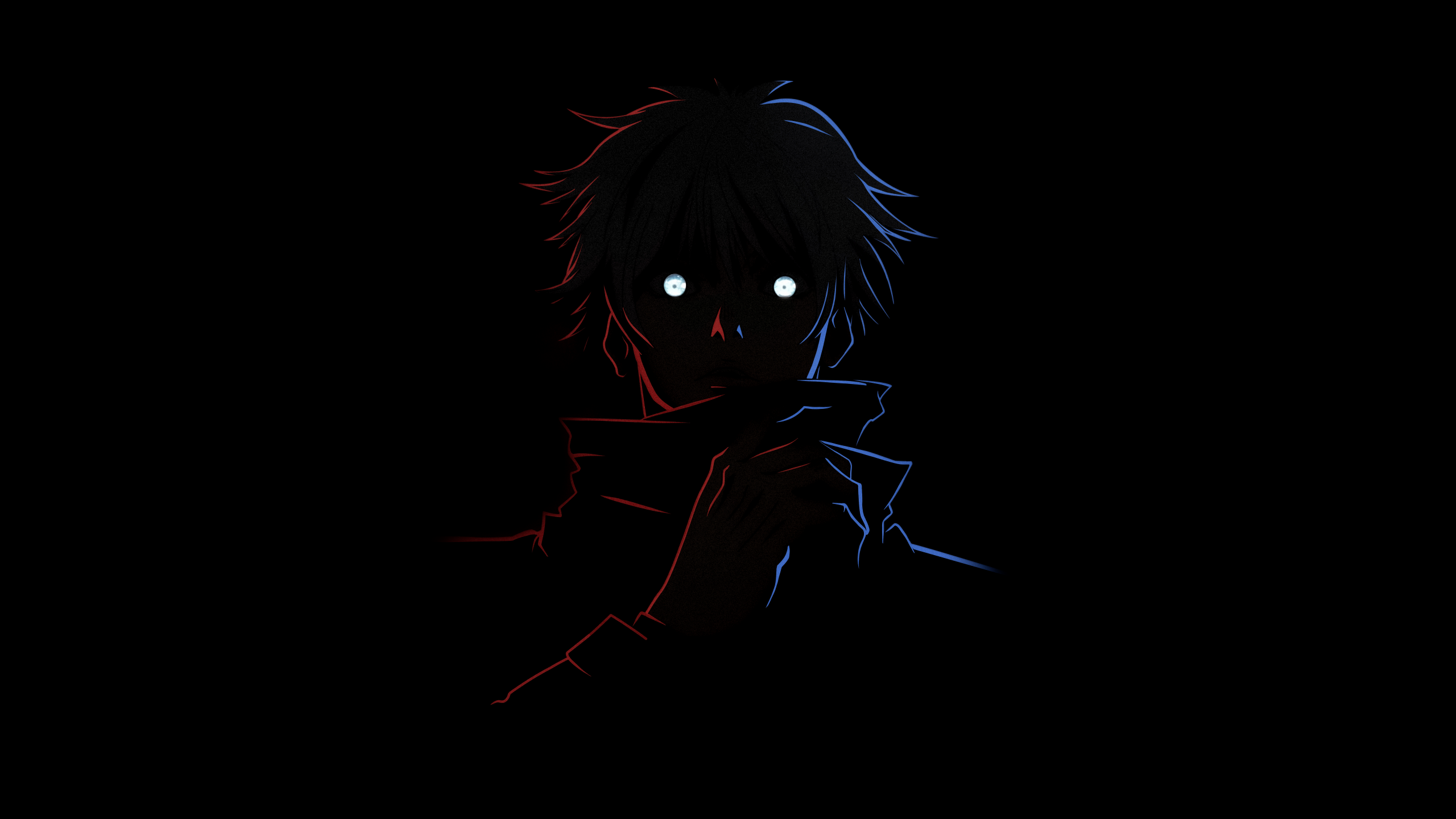 Satoru Gojo Minimalist Black background 8K