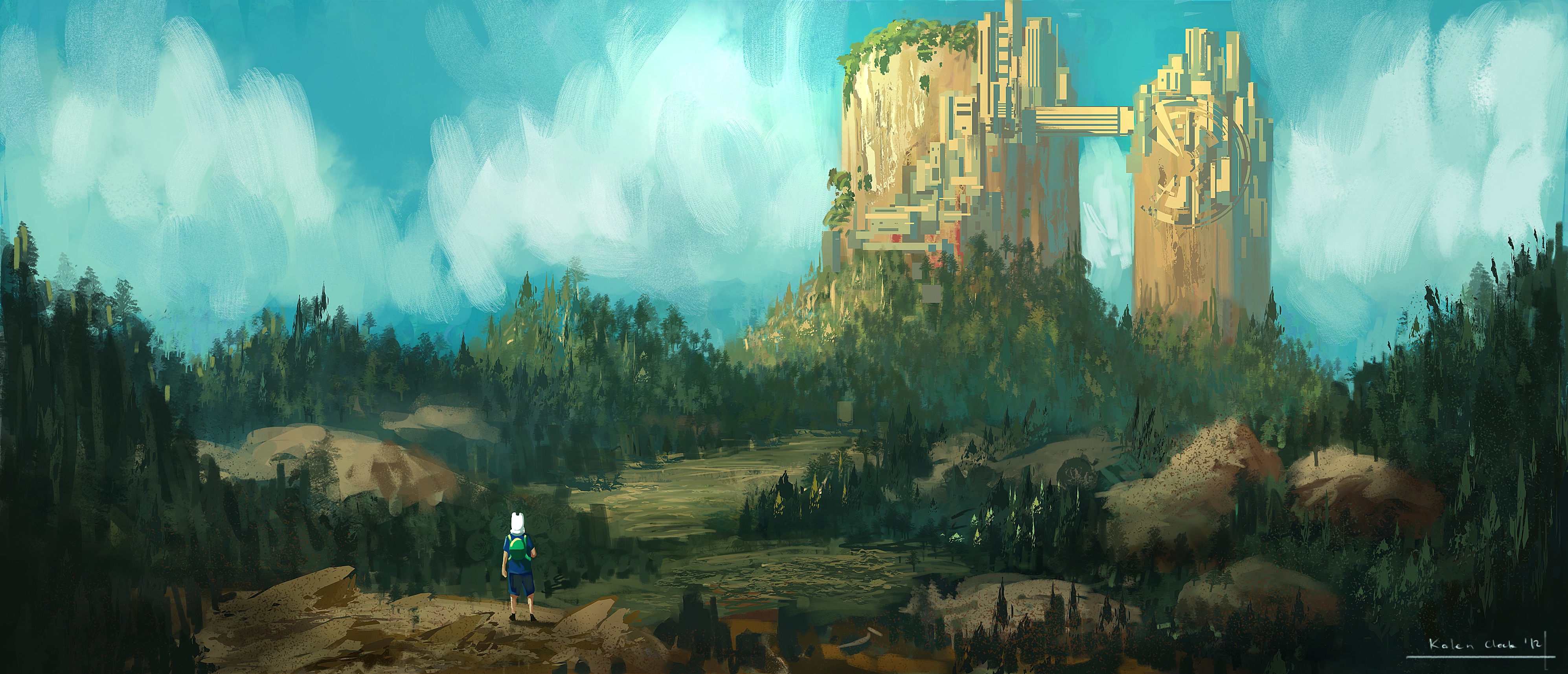 Wallpaper forest, art, adventure time