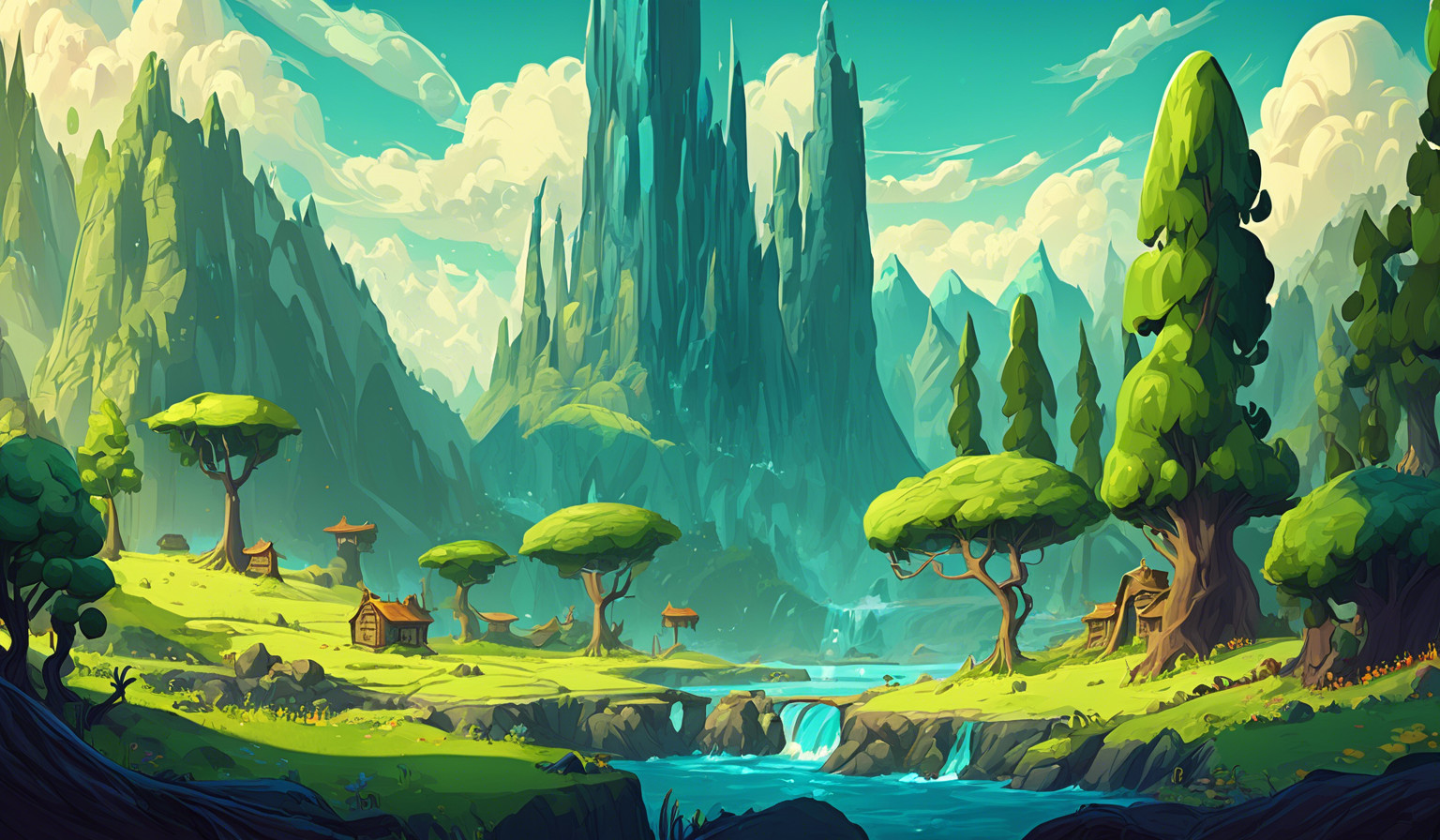 Whimsical Adventure Time Landscape