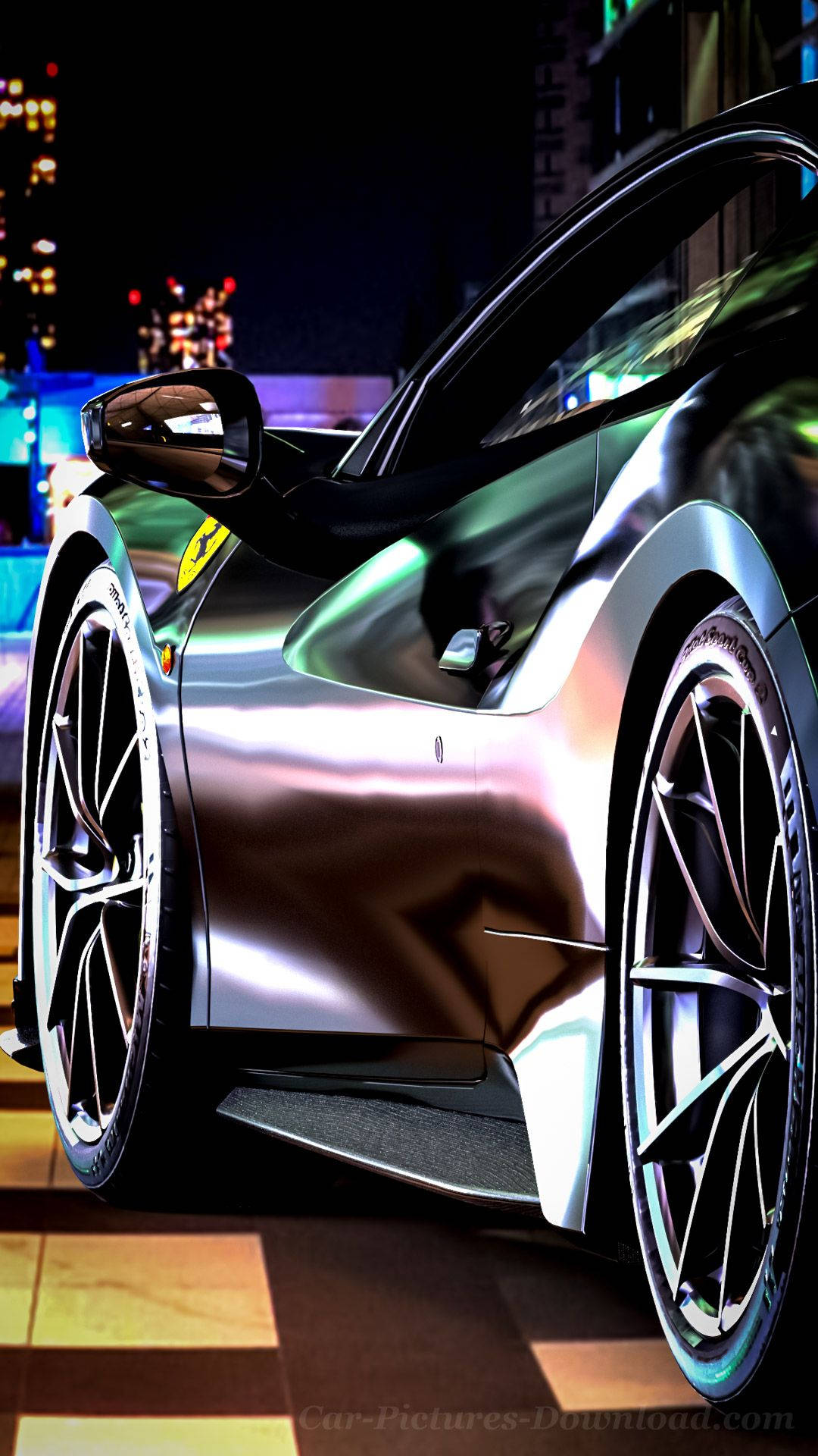 Black Ferrari 488 Pista Car iPhone