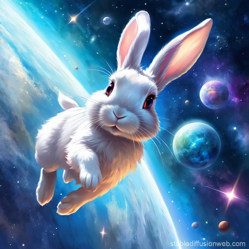 Bunny in Space. Stable Diffusion Online