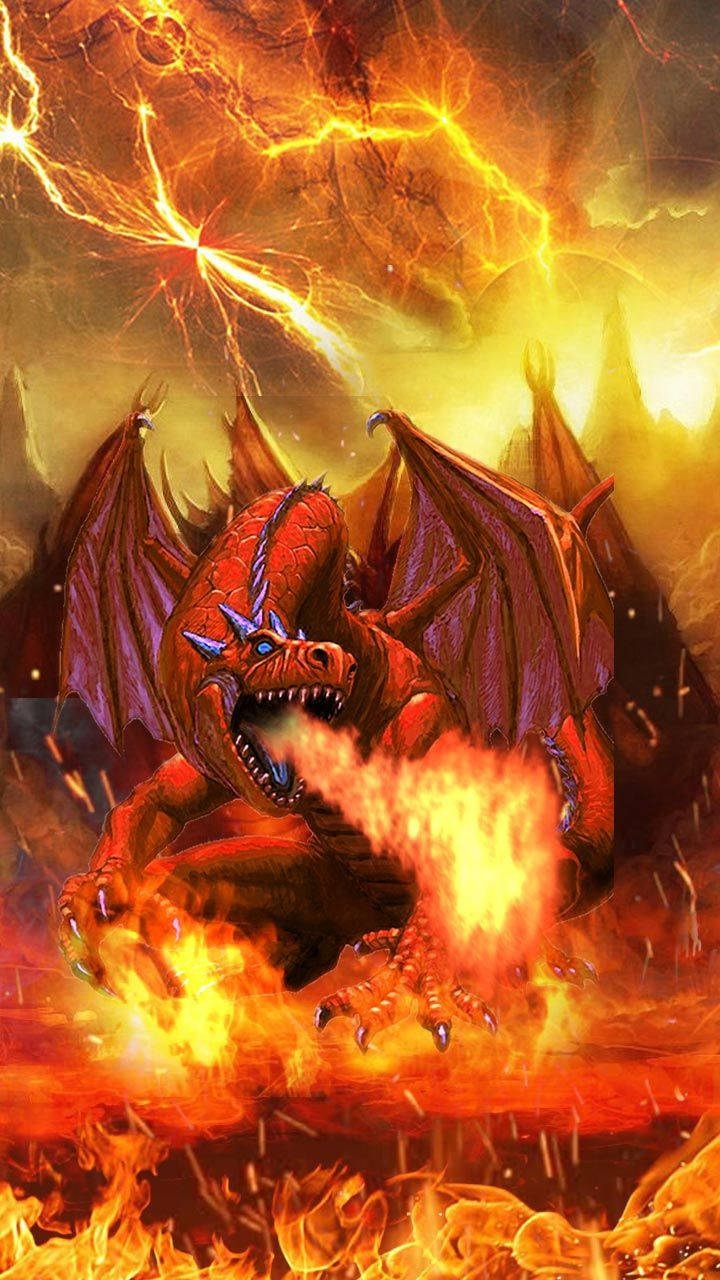 Fire Dragon With Bright Red Scales