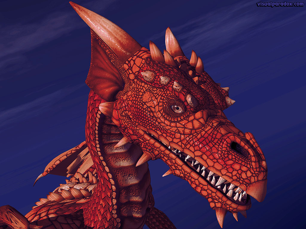 Free 3D Wallpaper 'Fire Dragon' 1024x768