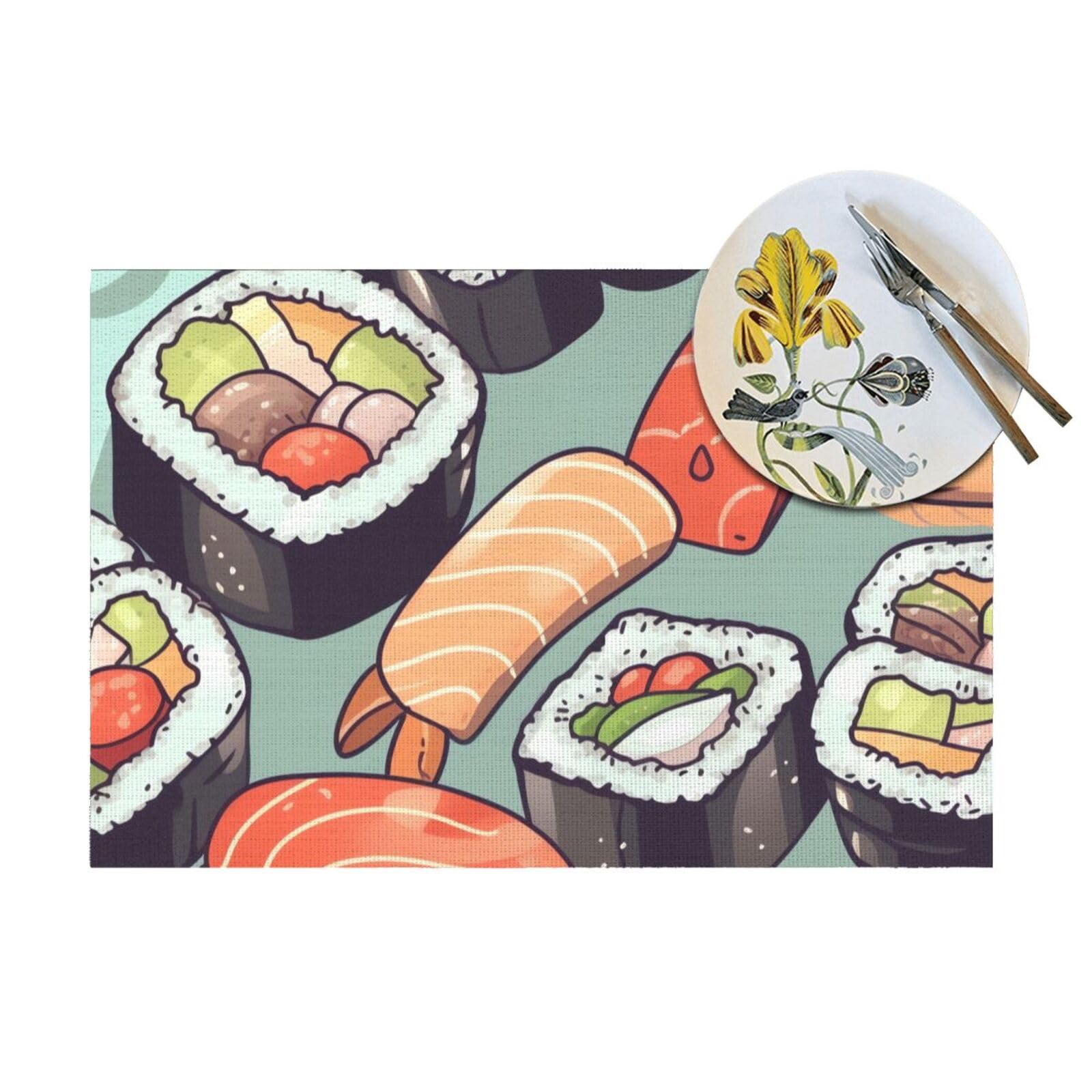 Sushi Print Placemats Set