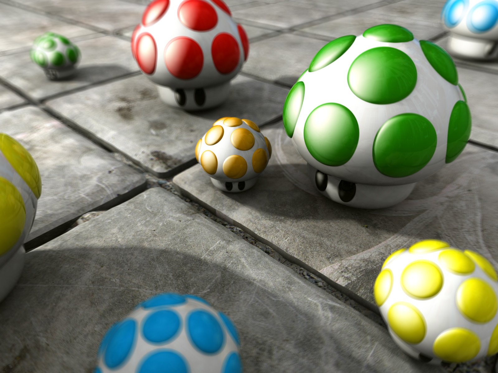 Mario HD Wallpaper: Colorful Mushrooms