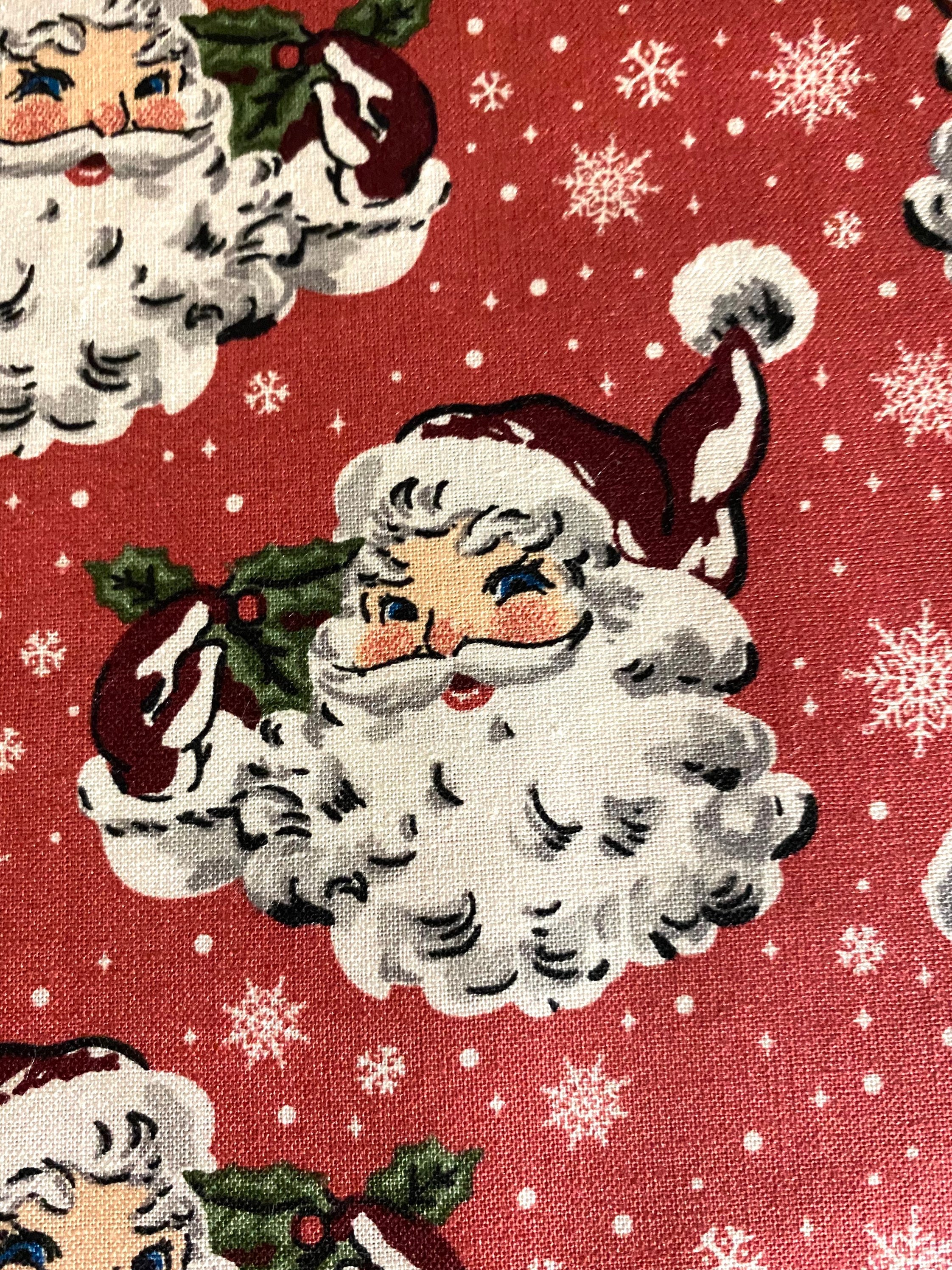 Fabric by the Half Yard Vintage Santa