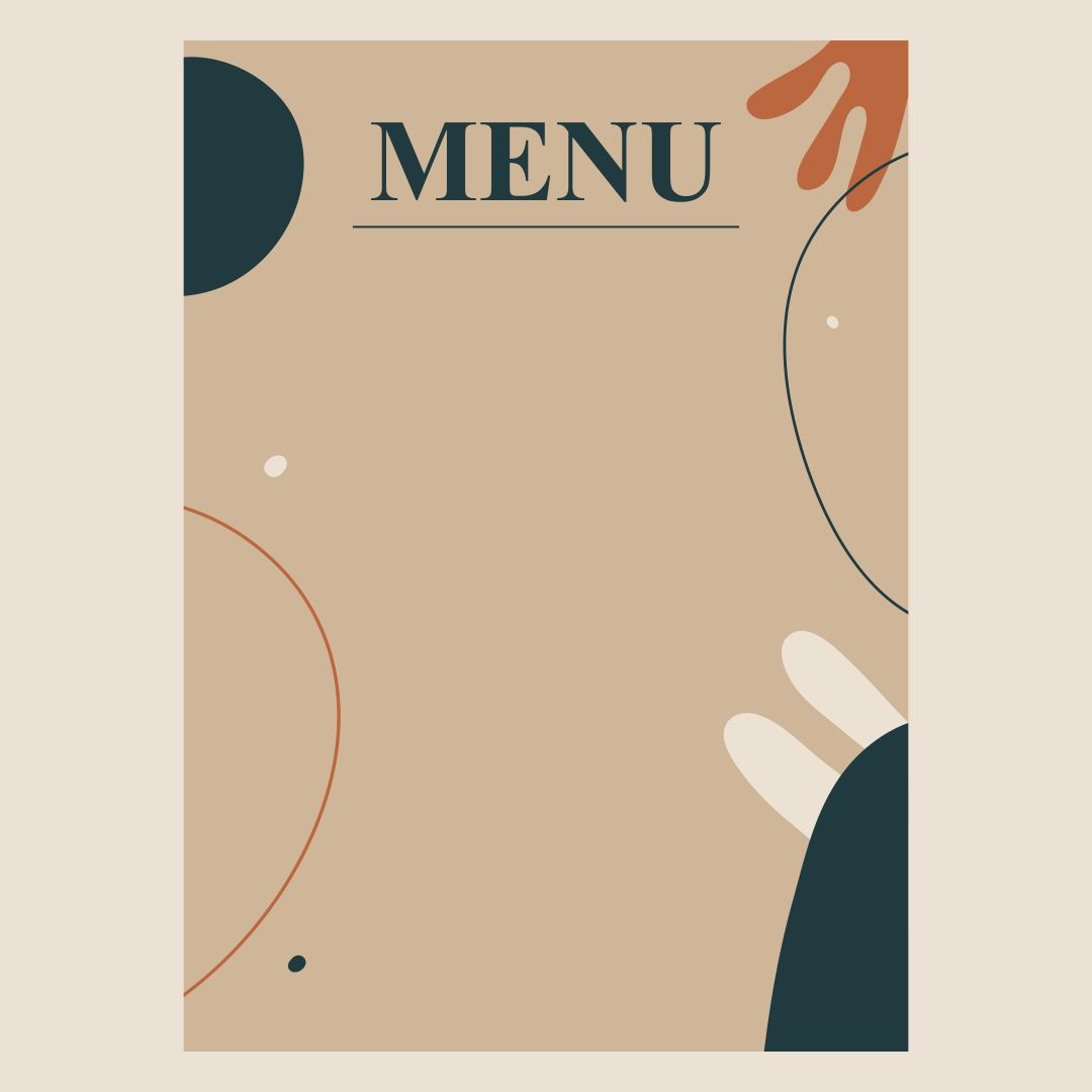 Blank Restaurant Menus Free PDF