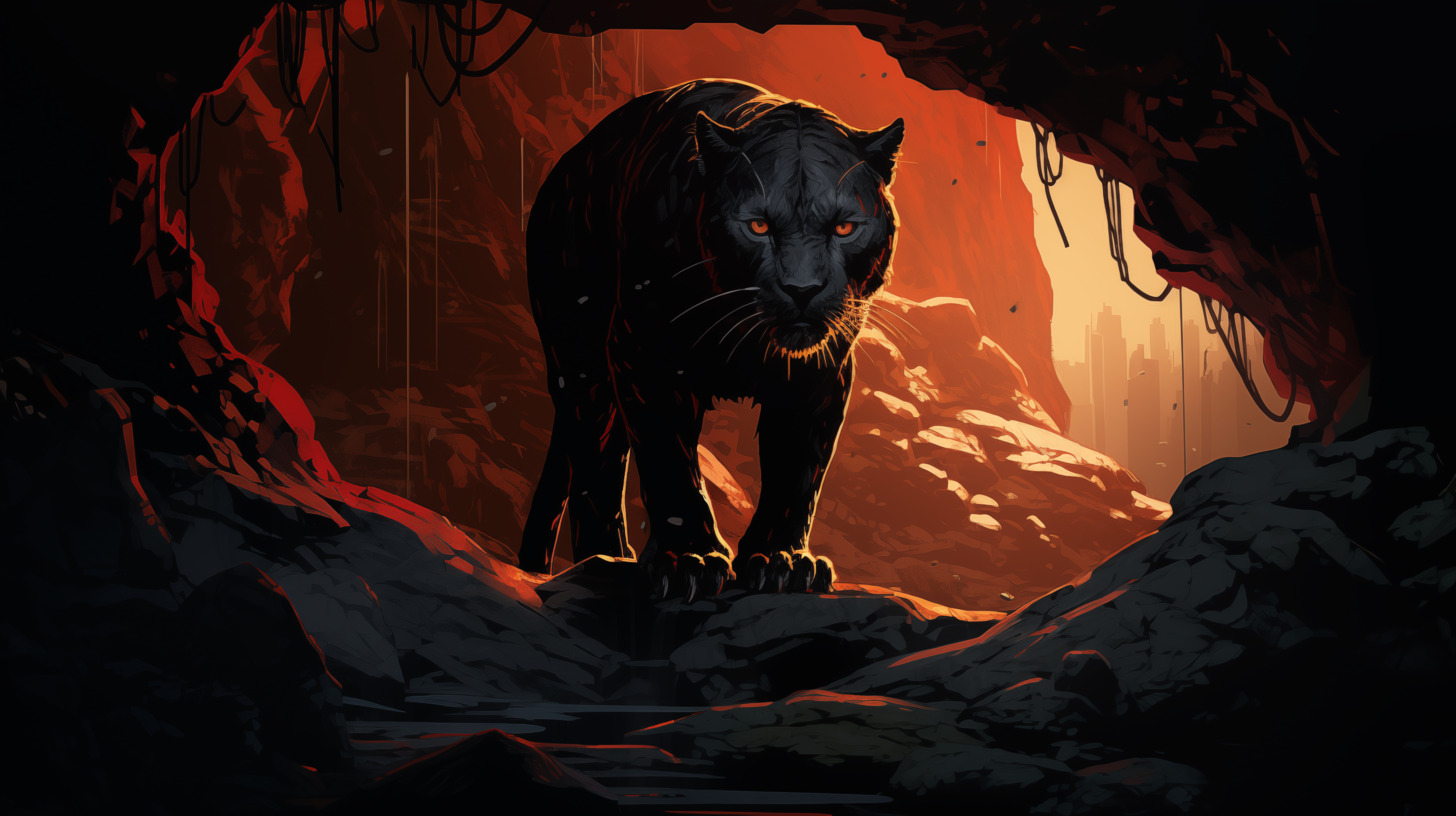 Majestic Black Panther HD Wallpaper