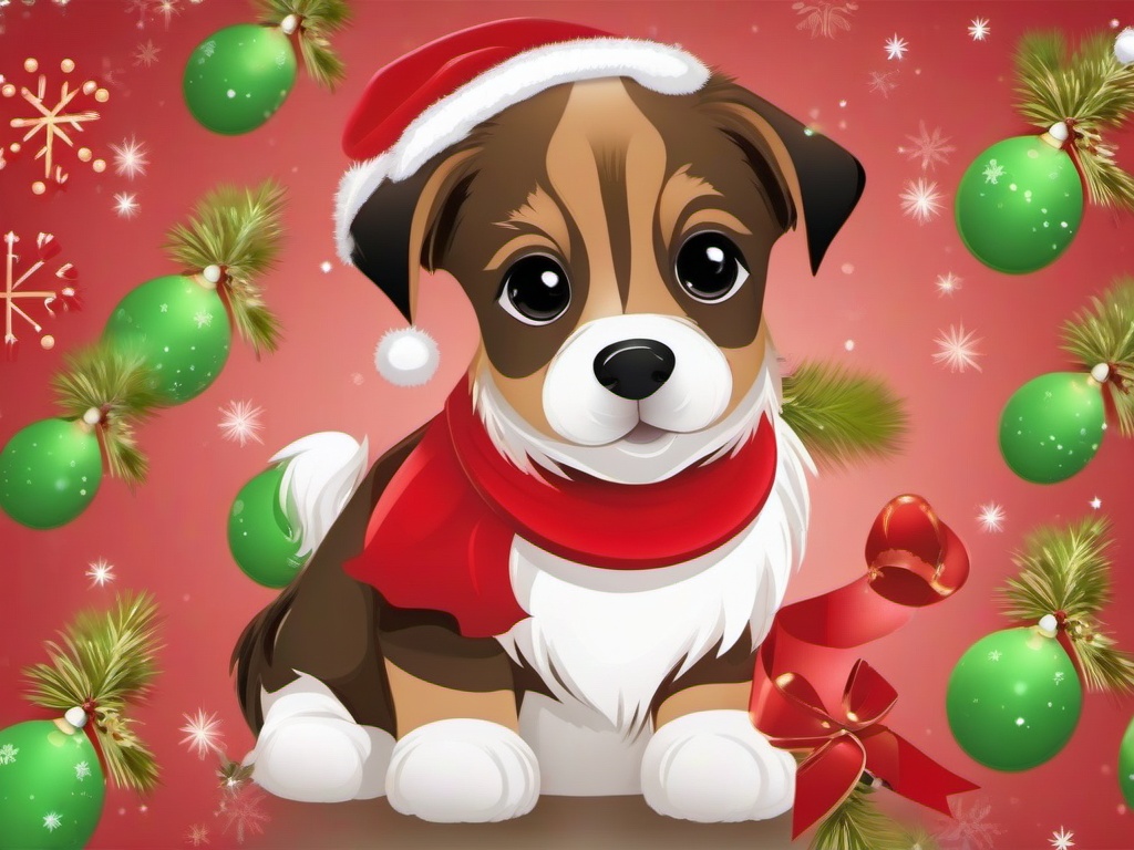 Cute Dog Christmas Wallpaper