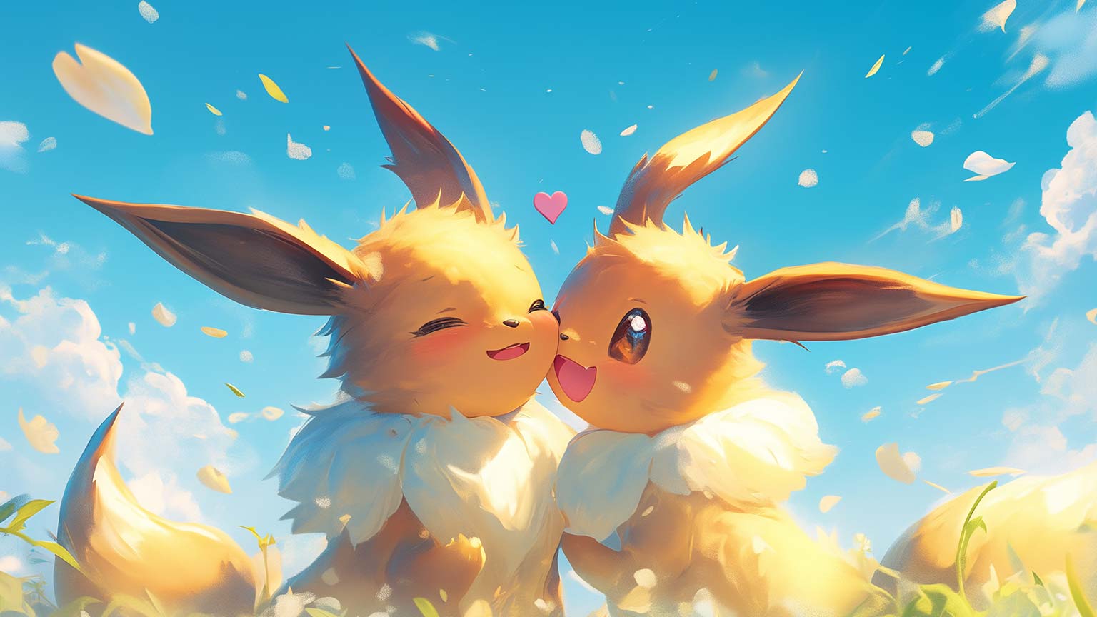 Cute Eevee Love Pokemon Desktop