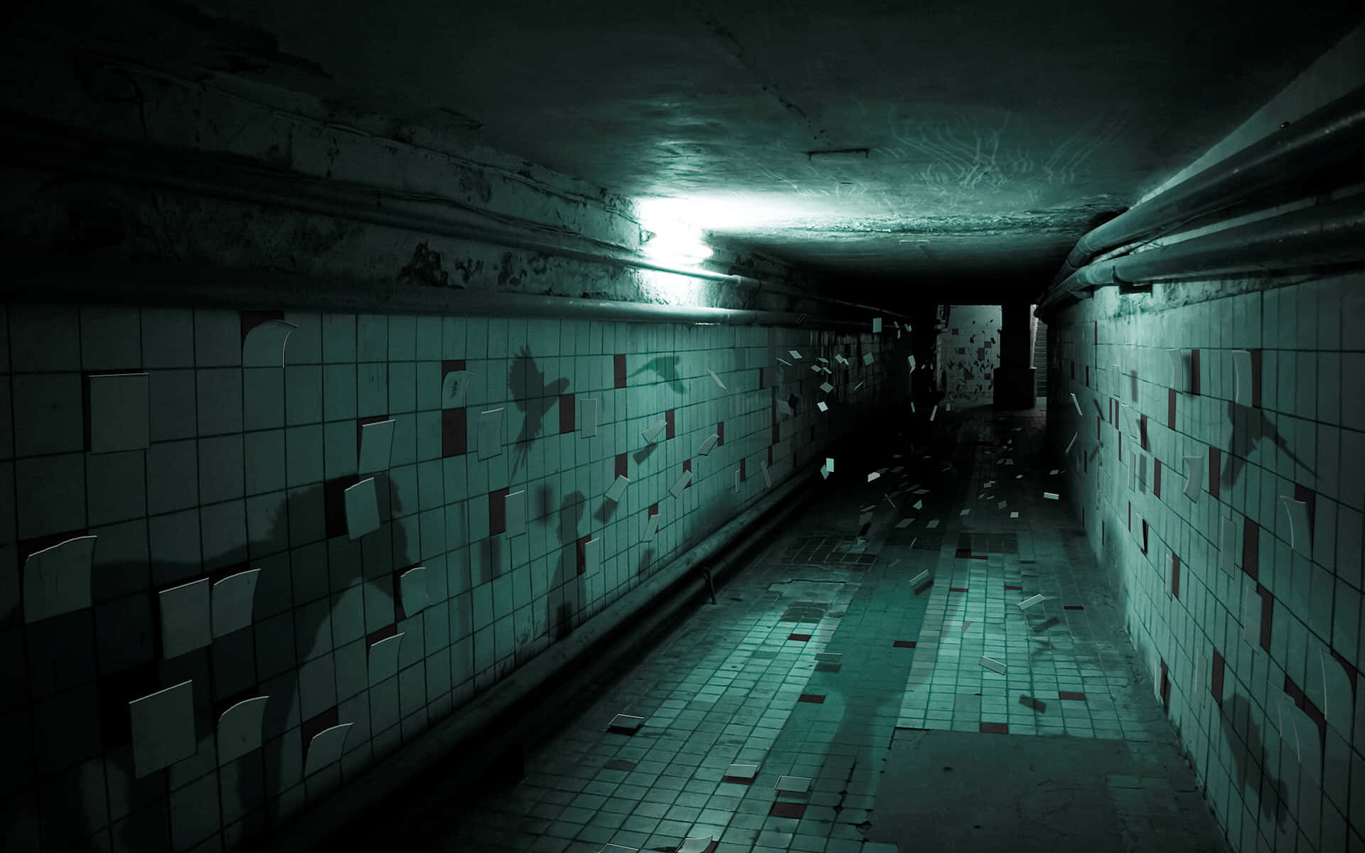 Download Creepy Tiled Hallway Picture
