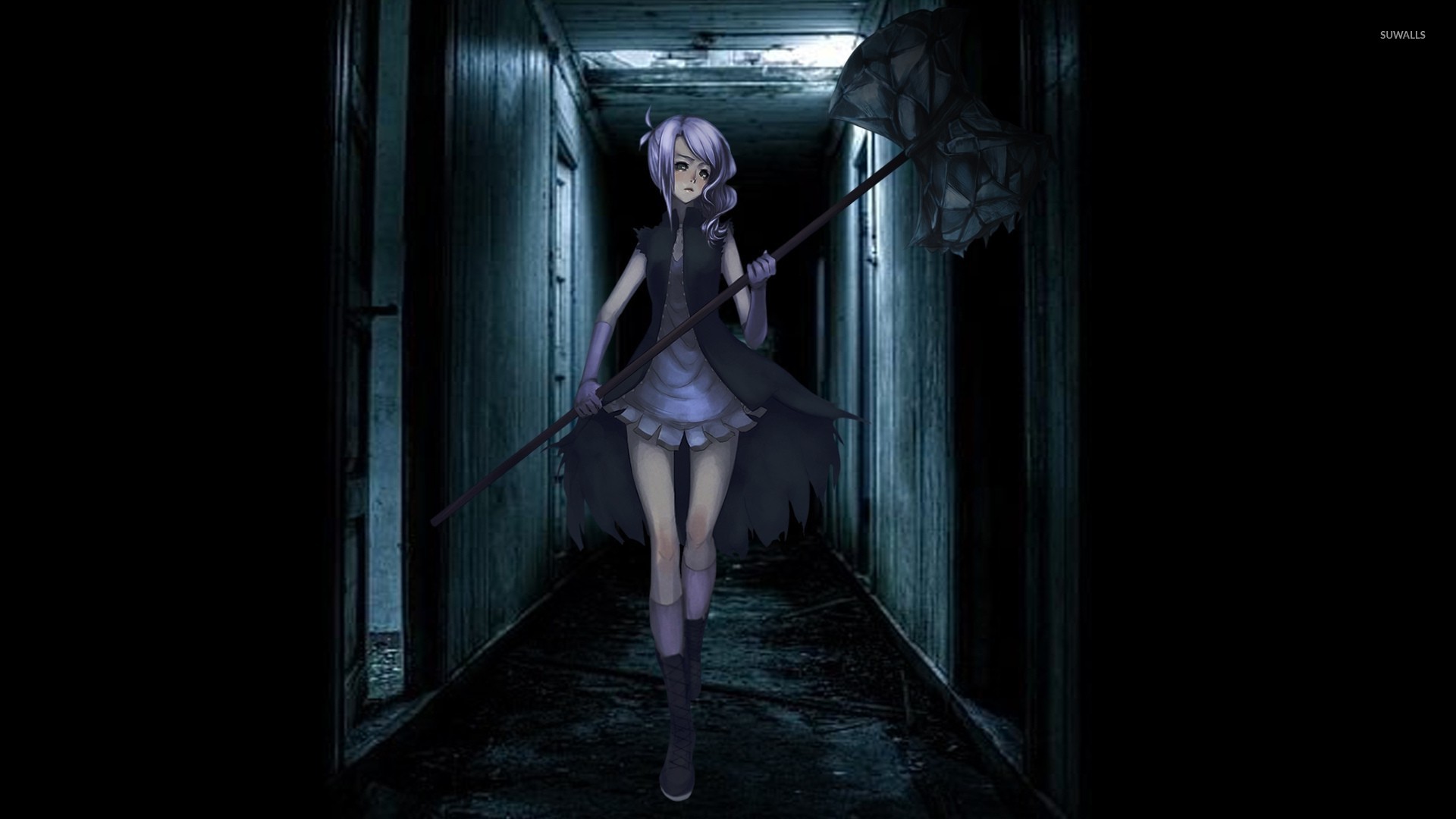 dark hallway wallpaper