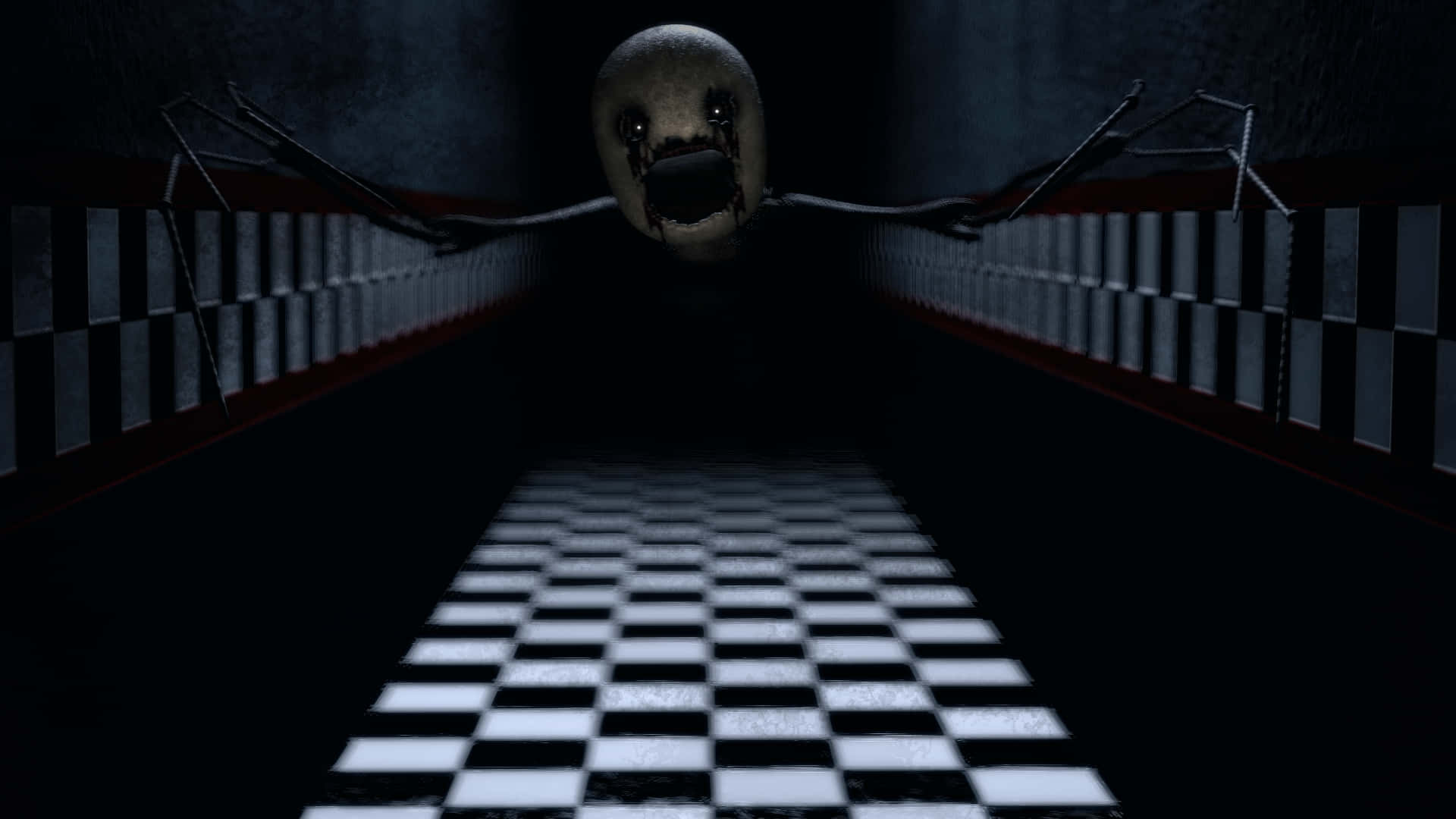 Ghost In A Dark Hallway Wallpaper
