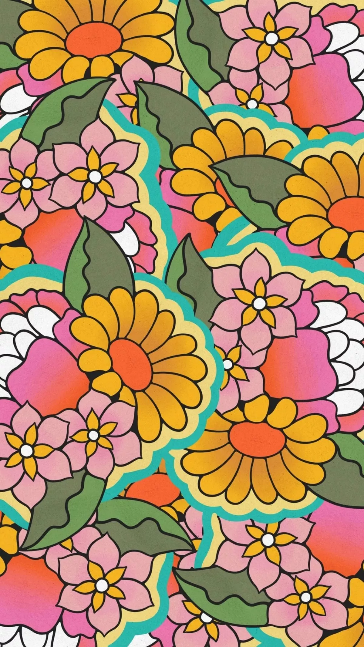 Most Popular 90s Y2K Style Flowers Wallpaper