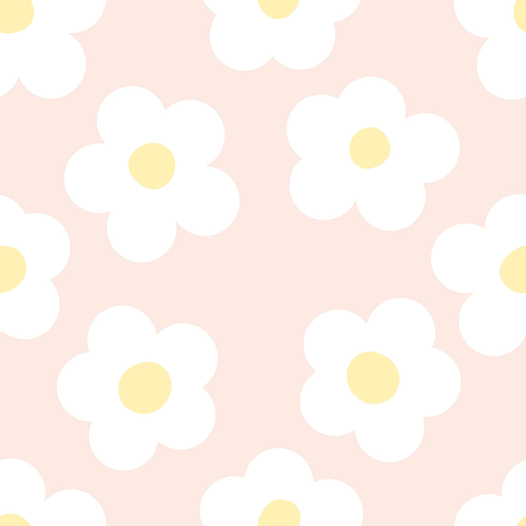 Ditsy Daisy Wallpaper in Soft Peach