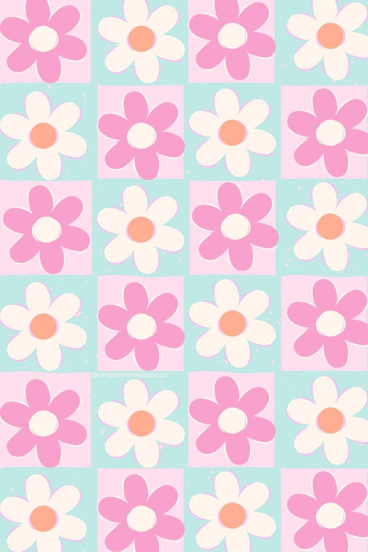 Retro danish pastel chequered