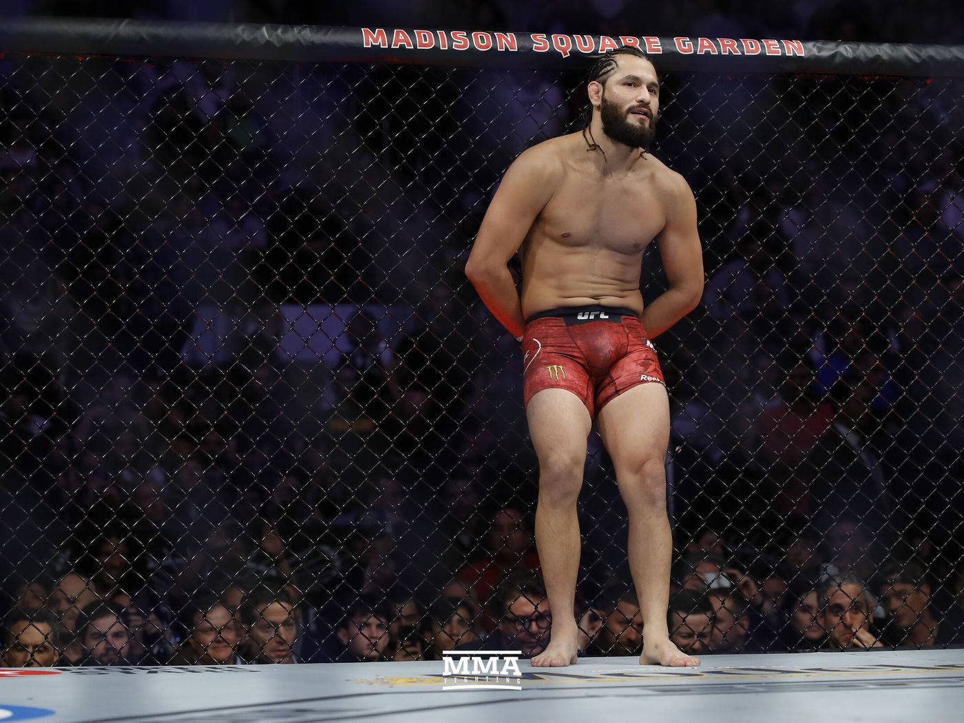 Download Jorge Masvidal Leaning On Cage