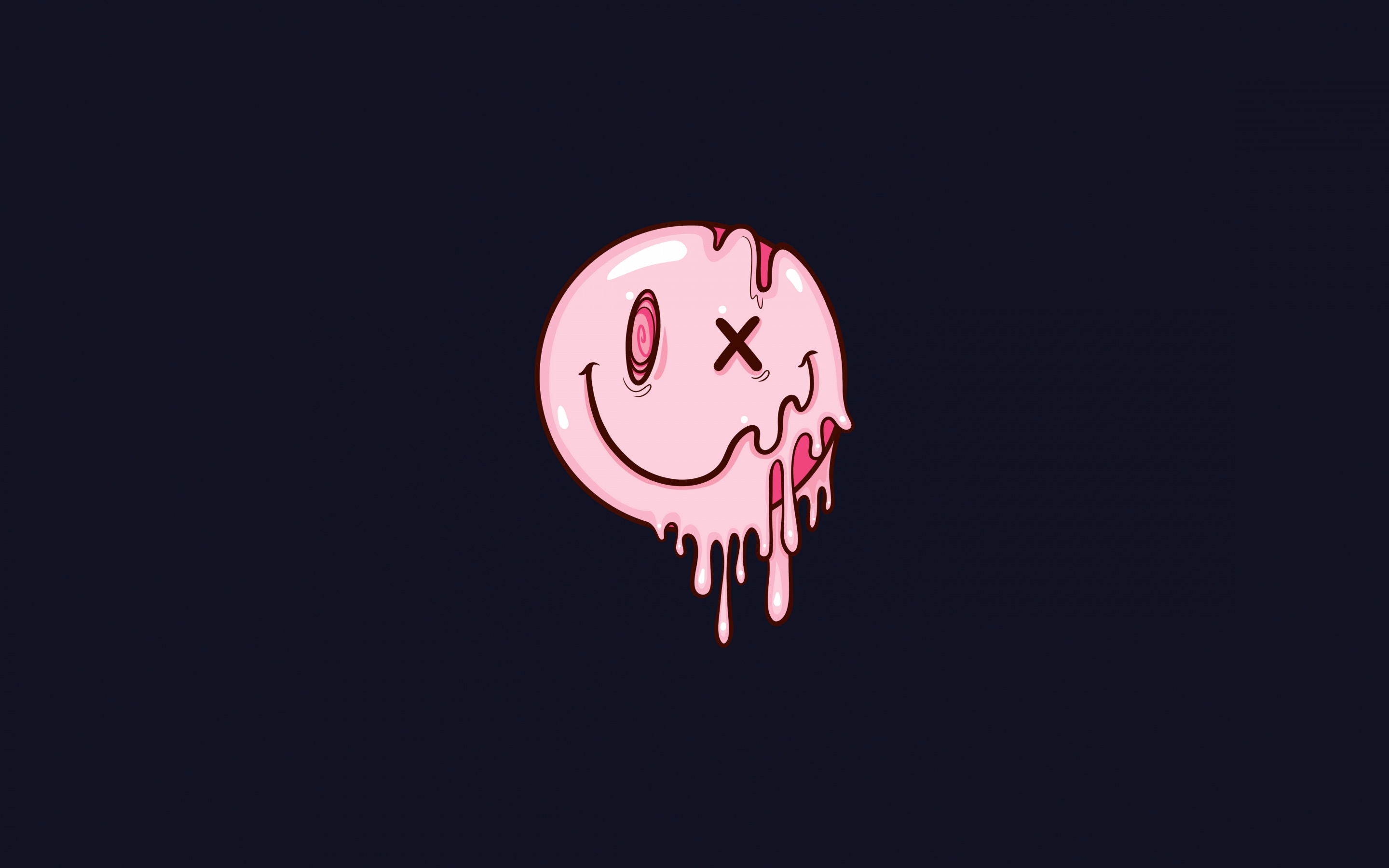 Drippy smiley Wallpaper 4K, Cute smiley