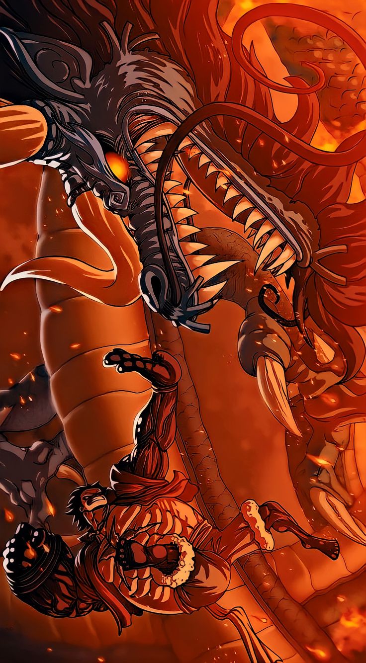 Luffy Vs. Kaido Phone Wallpaper HD
