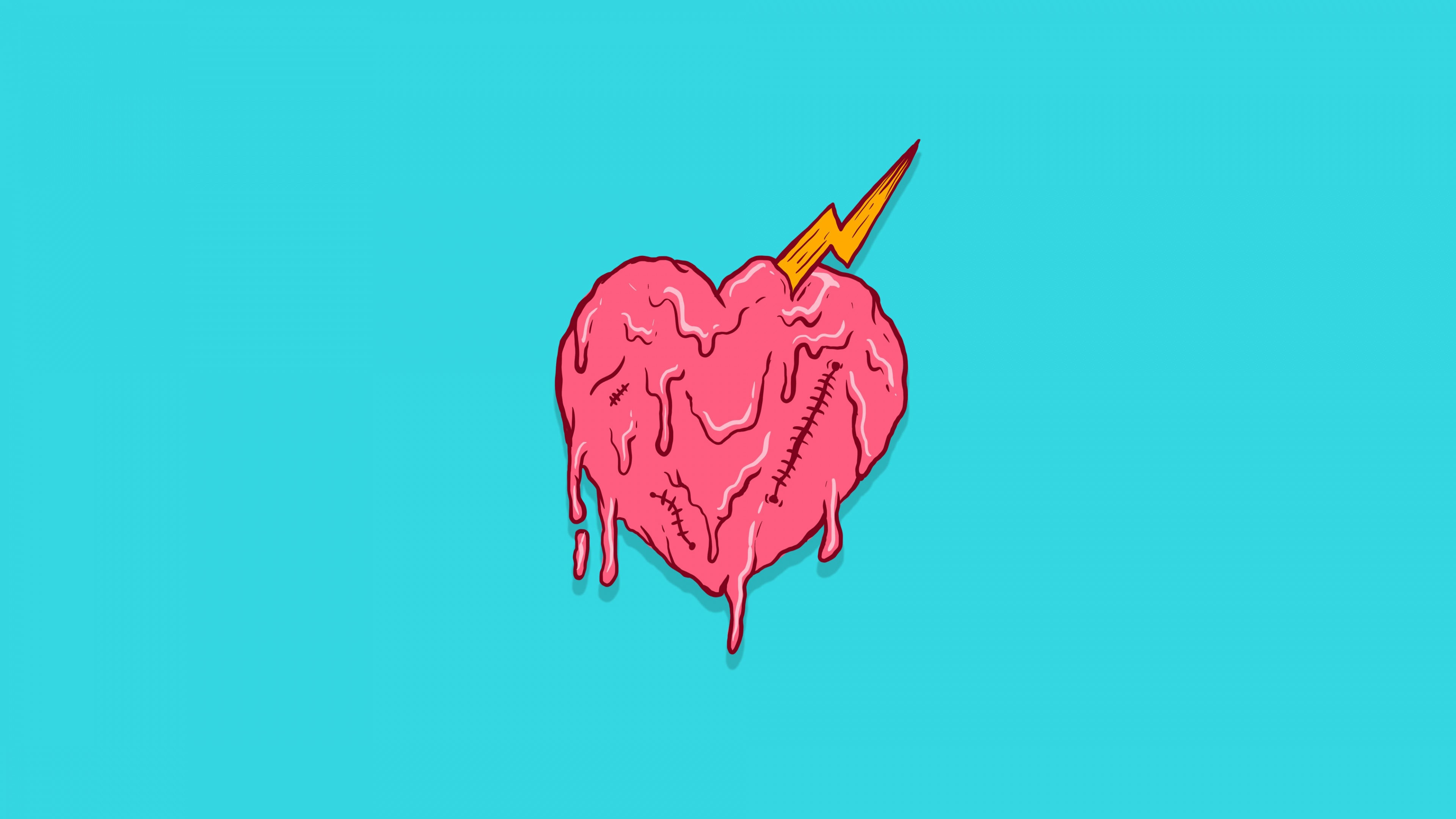Drippy heart Wallpaper 4K, Melting