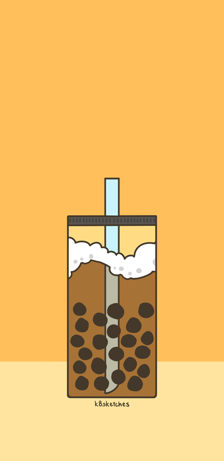 Boba Milk Tea Phone Wallpaper
