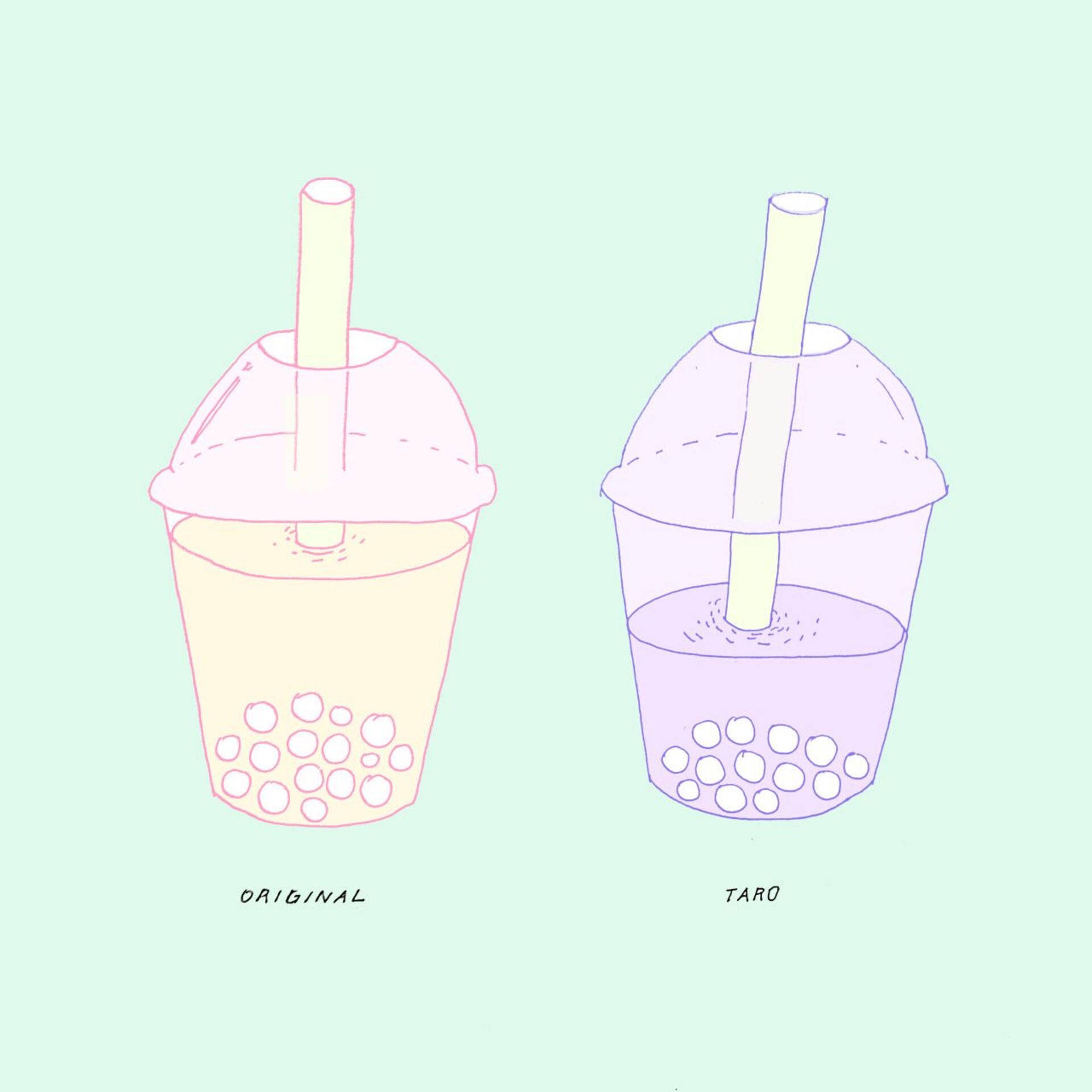 Taro Bubble Tea Wallpaper