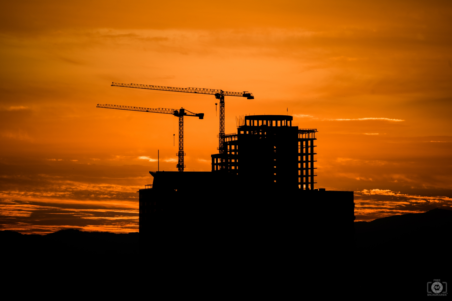 Sunrise Over Construction Background