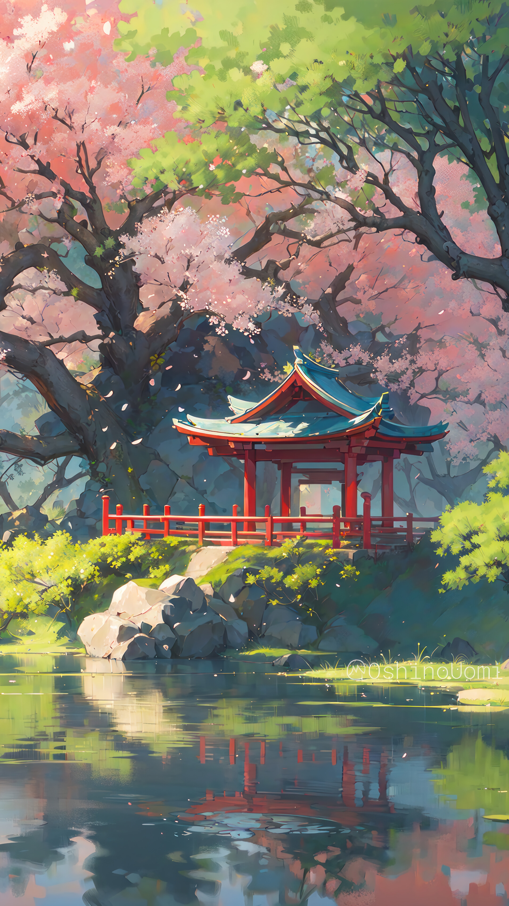 Cherry Blossom Japanese Garden Pavilion