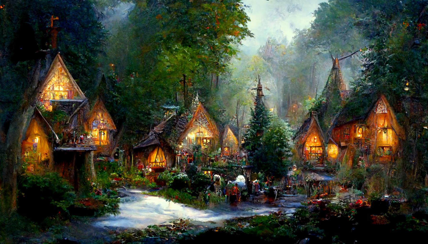 Elven village in the Forest, r