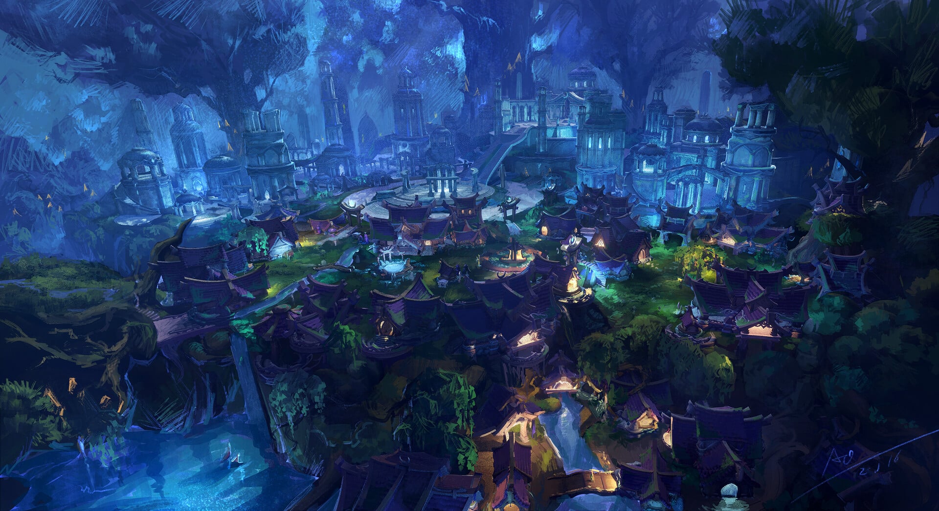 Home of night elves by: Aobo Wang