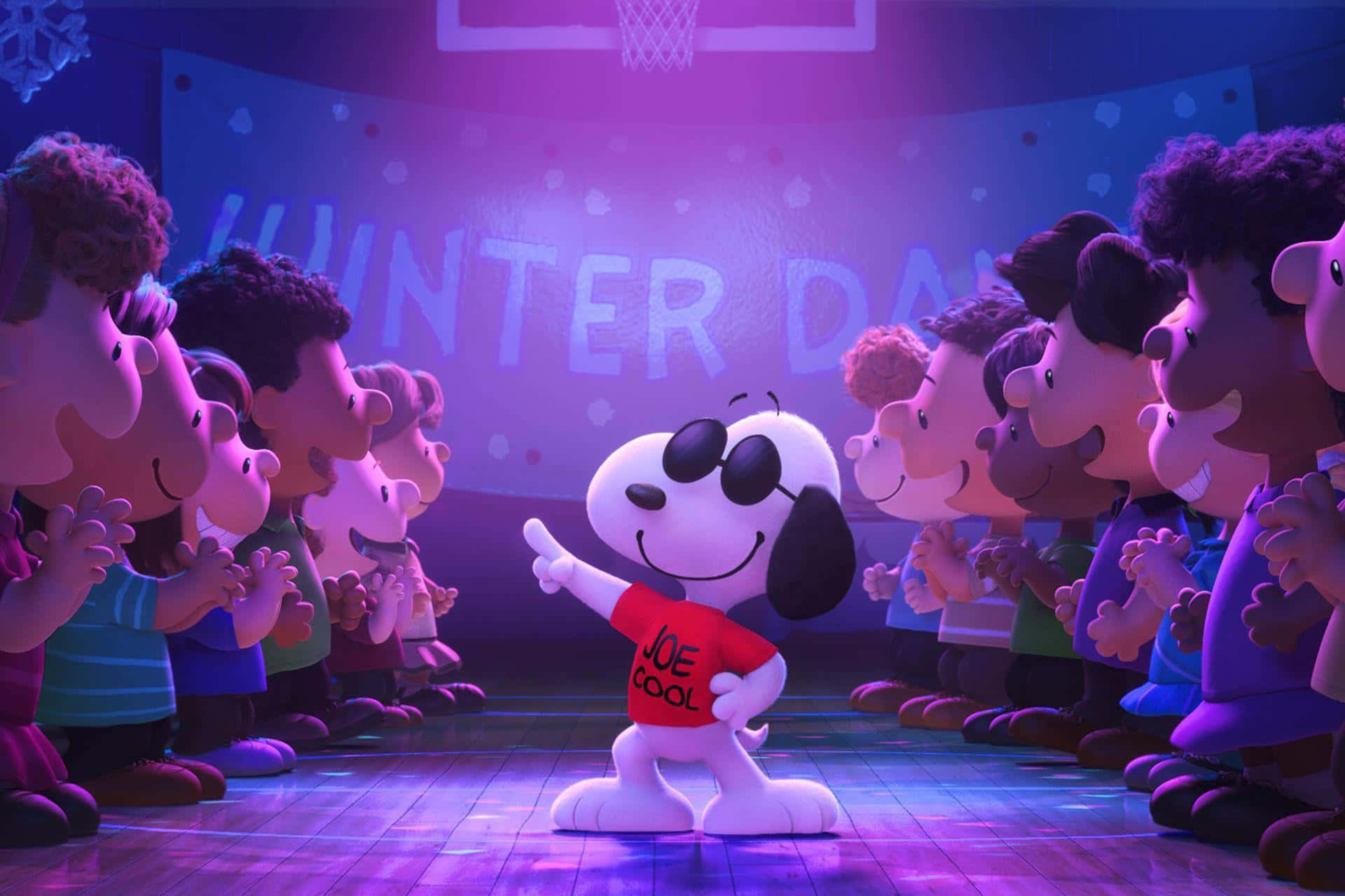Download Snoopy Joe Cool Winter Dance Wallpaper