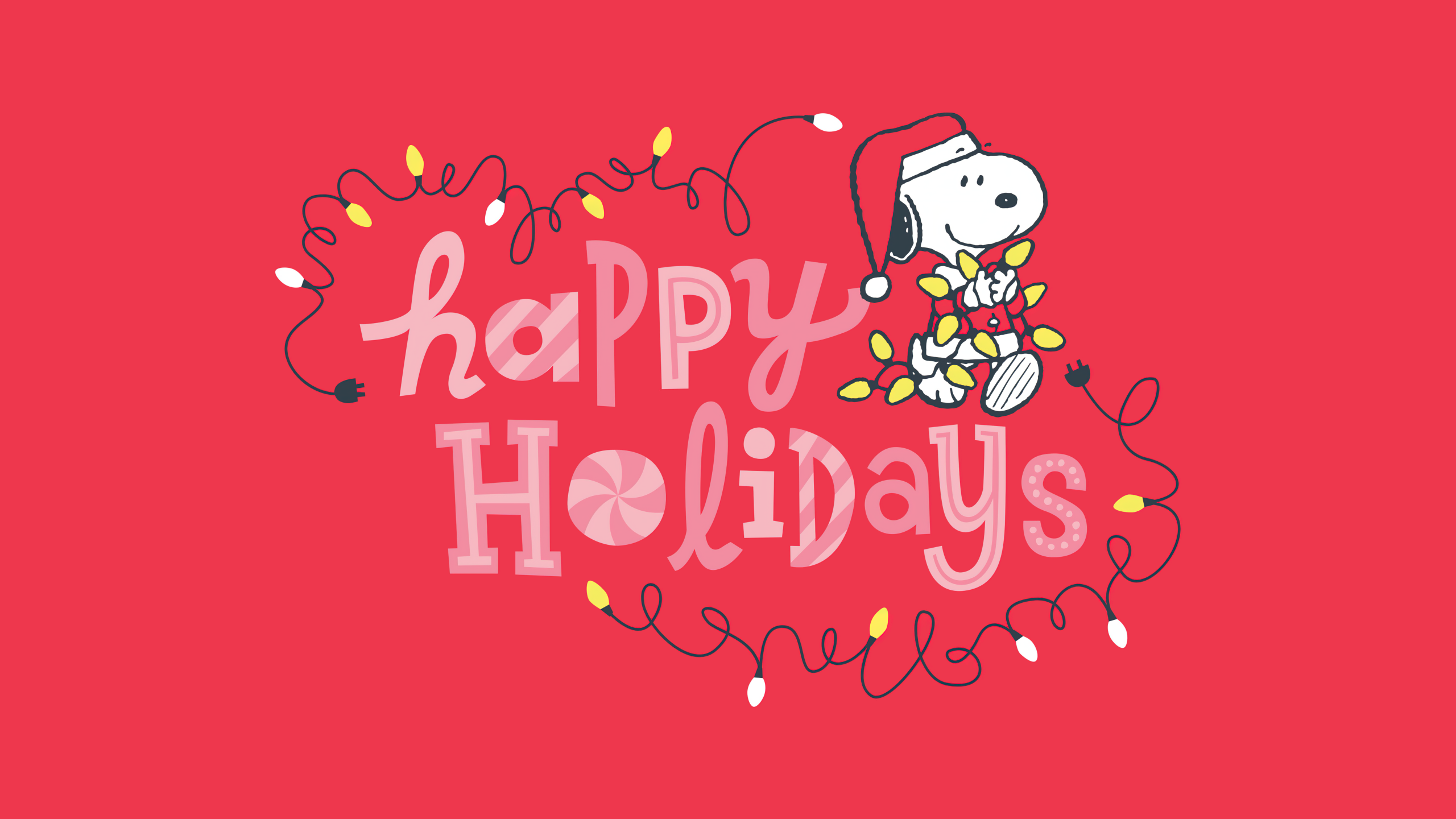 Snoopy Wallpaper 4K, Happy holidays